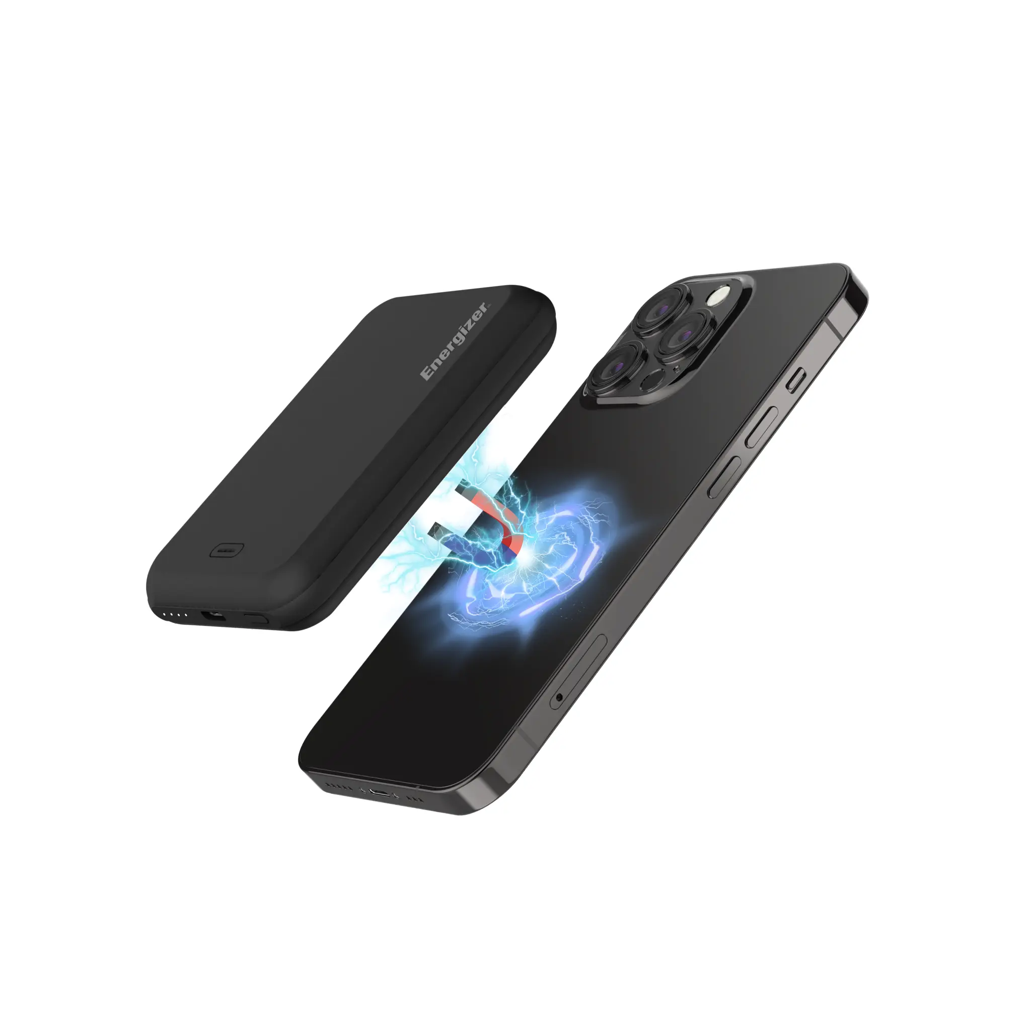 Energizer 15W magnetisk trådløs strømbank. Svart