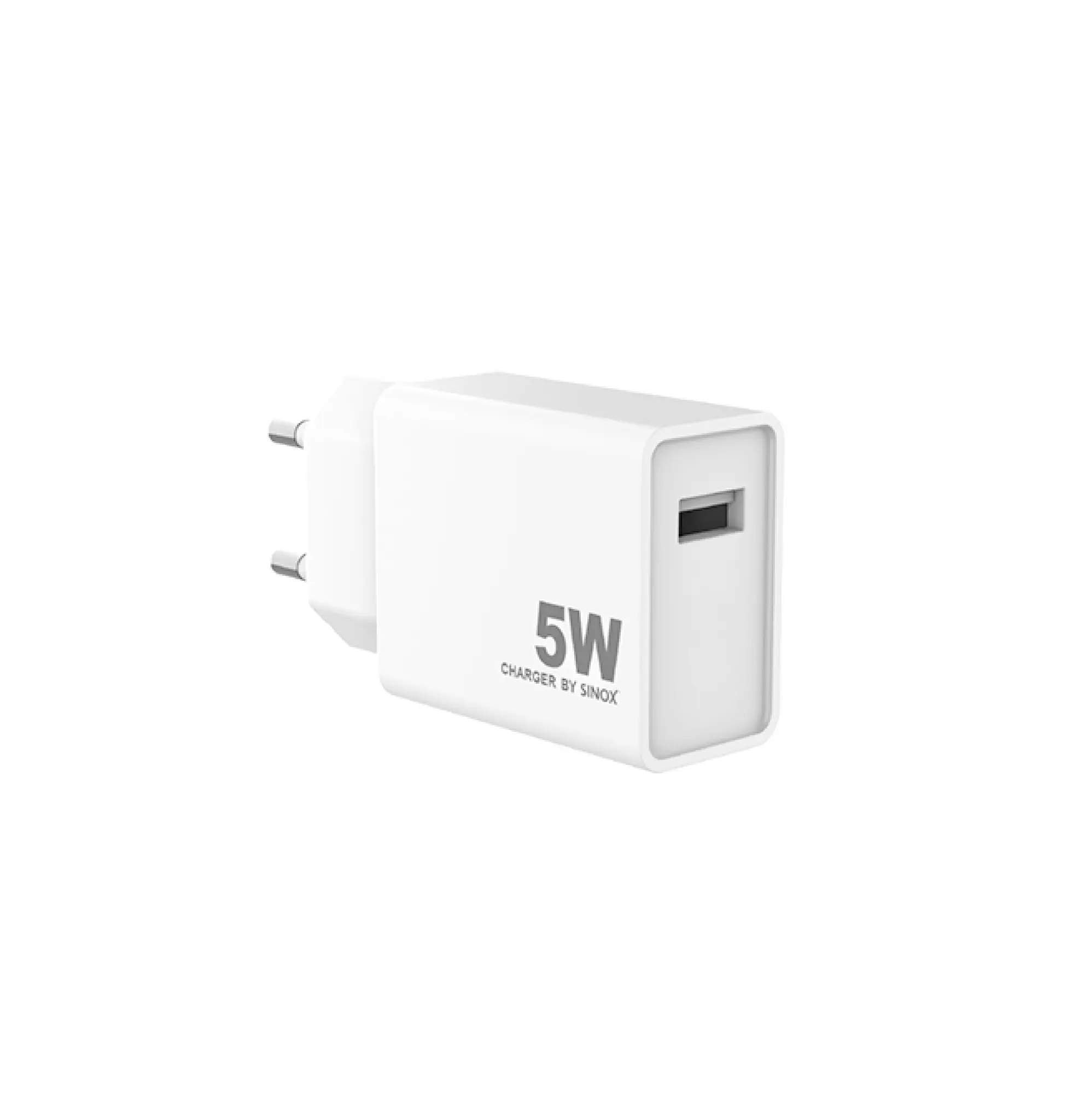 Sinox vegglader USB-A 5W. Hvit