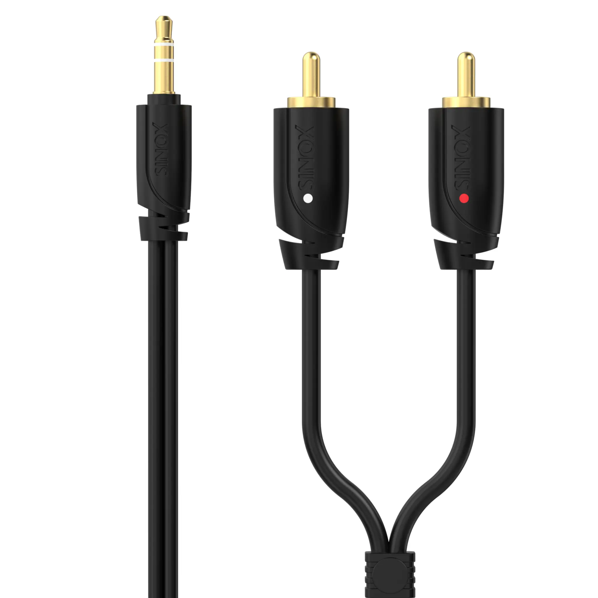 Sinox PRO Mini-jack til Phono-kabel. 2m. Svart
