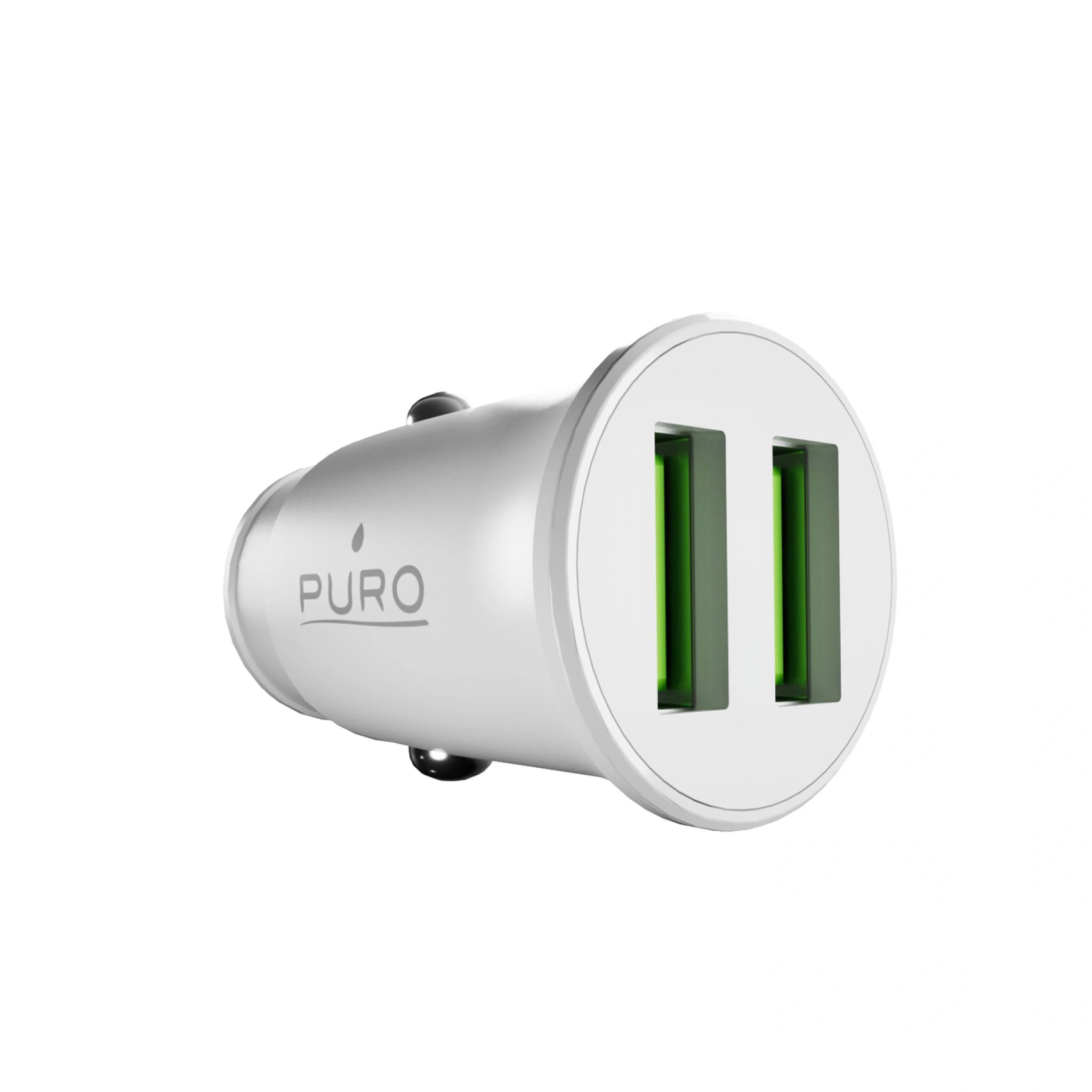 PURO Pro Lite billader med 2 USB-A-porter. Hvit