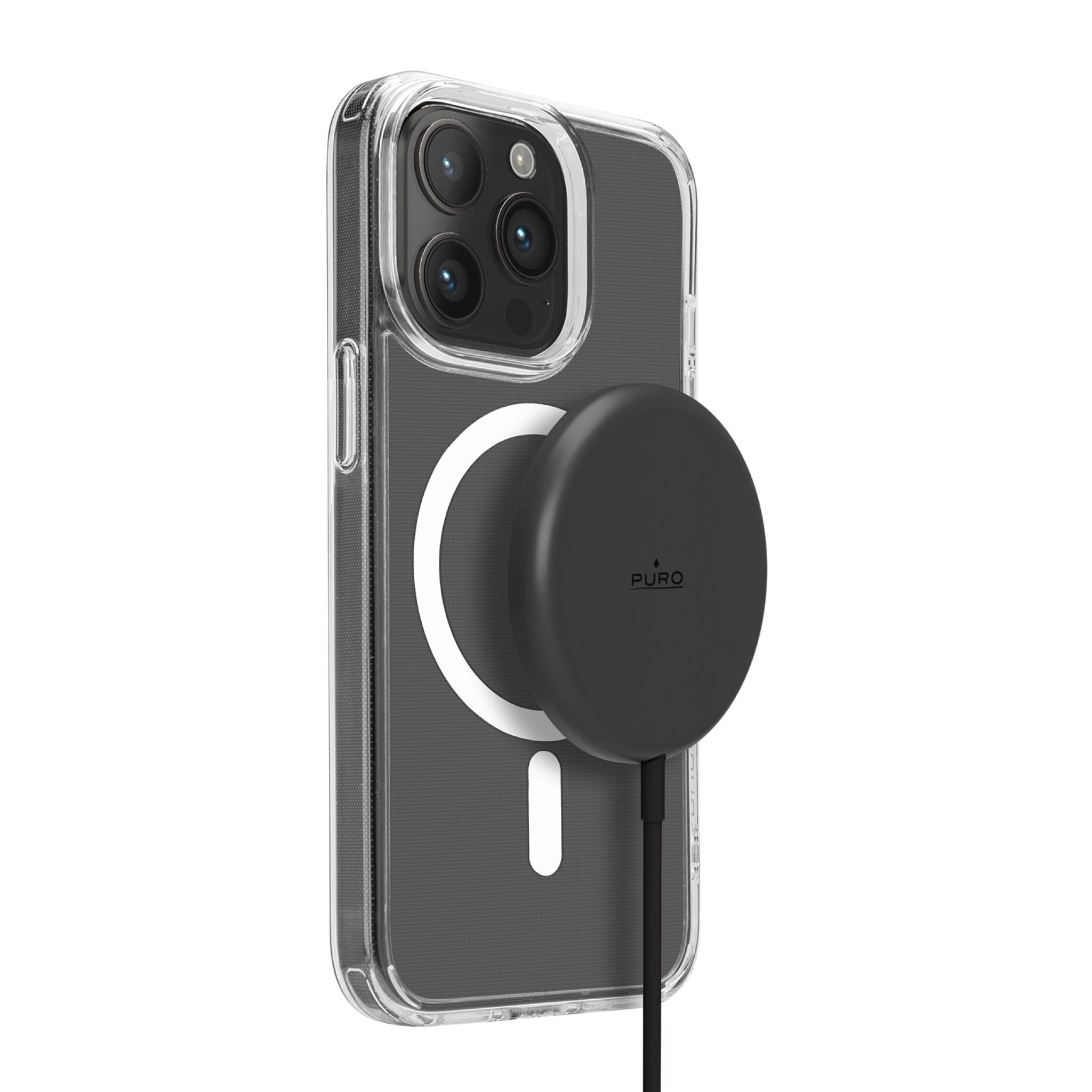 PURO magnetisk lader USB-C MagSafe. Svart