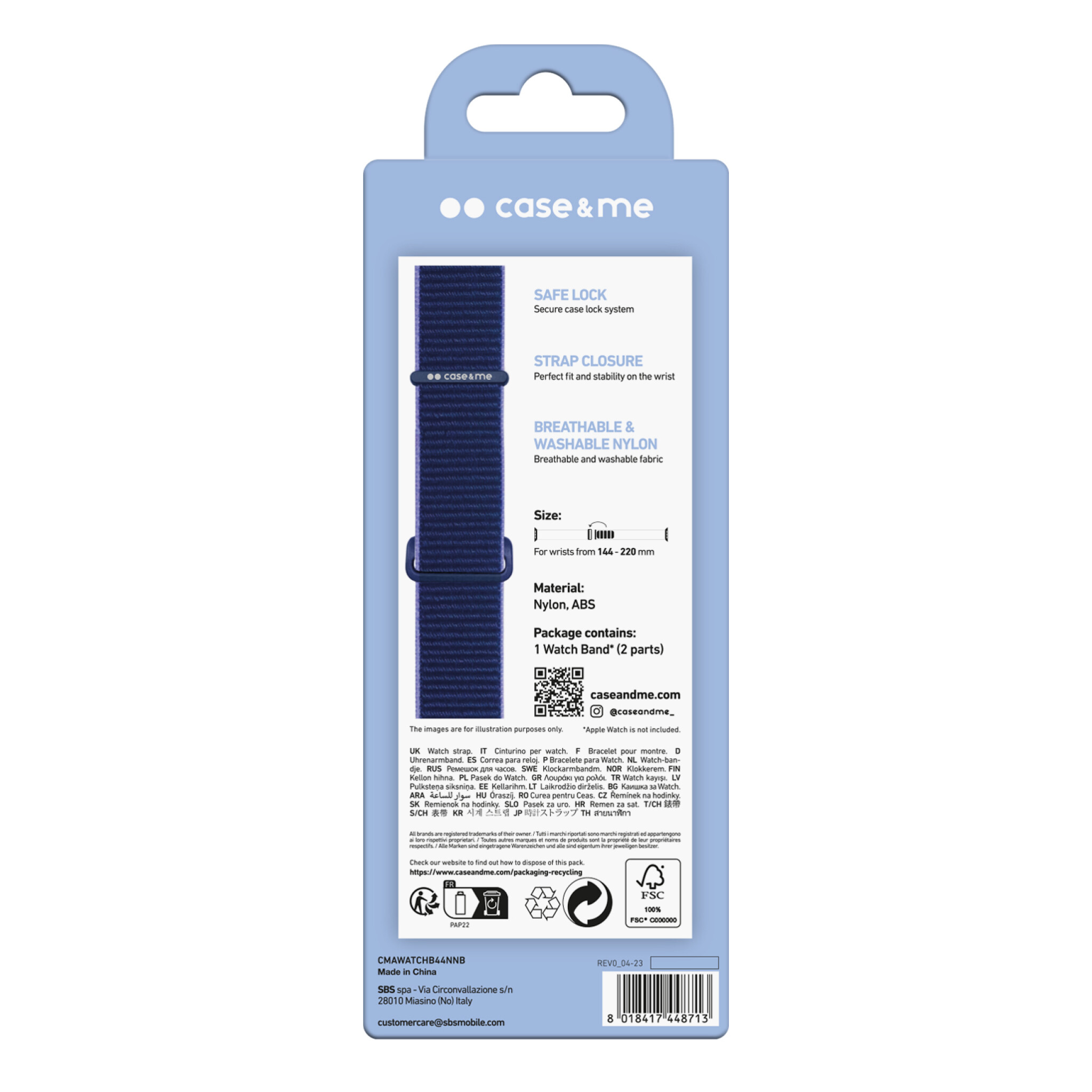 SBS Nylon Band for Apple Watch 42/44/45/49mm. Navy Blue