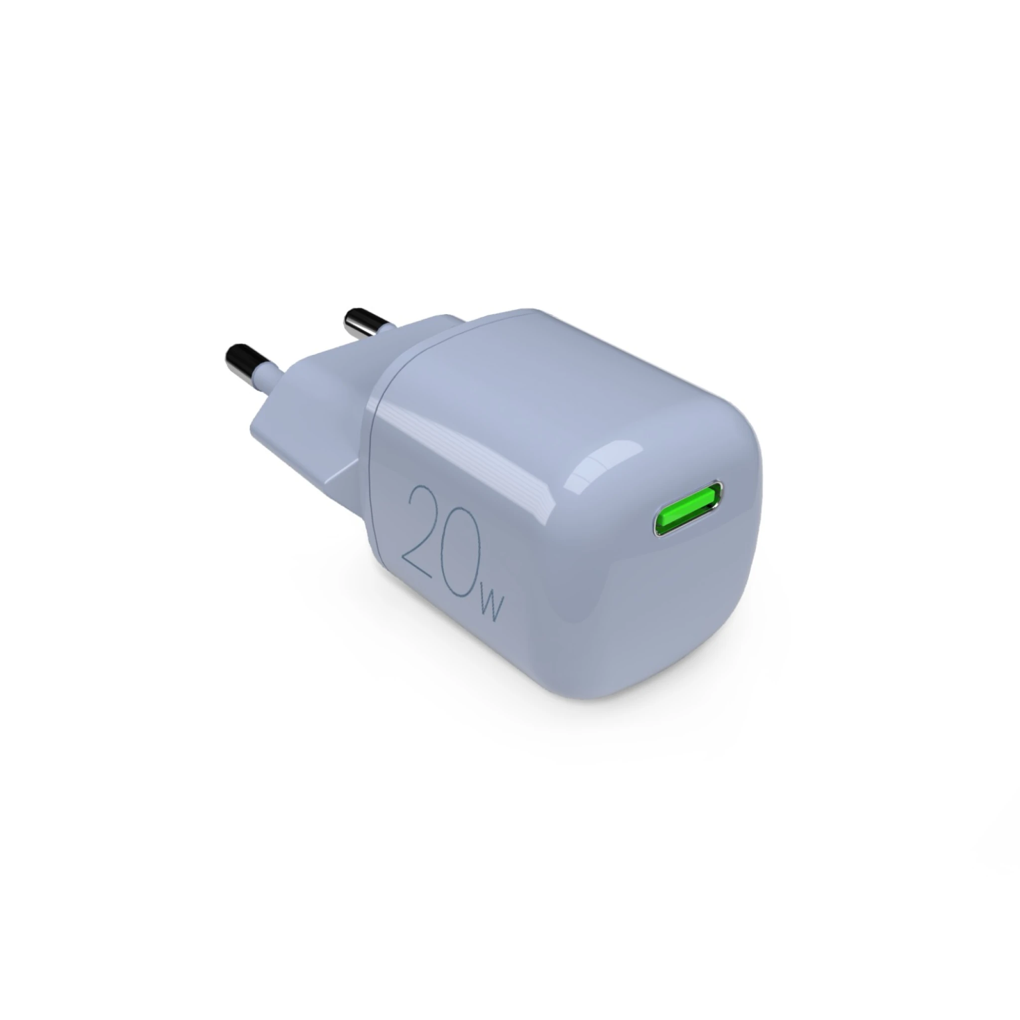 SBS Puro MiniPro 20W USB-C vegglader - GAN-teknologi. Blå