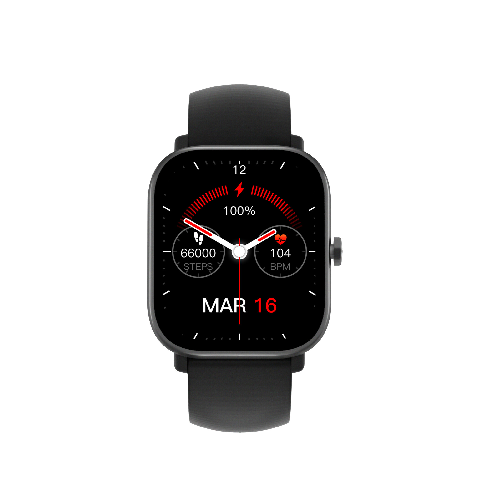 Sinox Lifestyle SQUARE Smartwatch. Svart