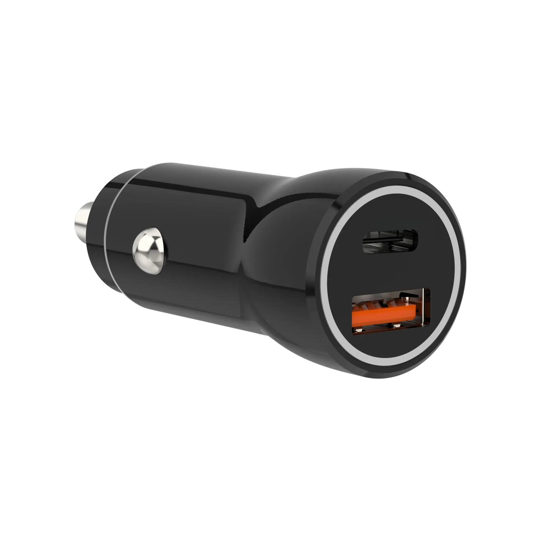 Sinox 12V dobbel billader. USB A 18W + USB C 20W. Svart