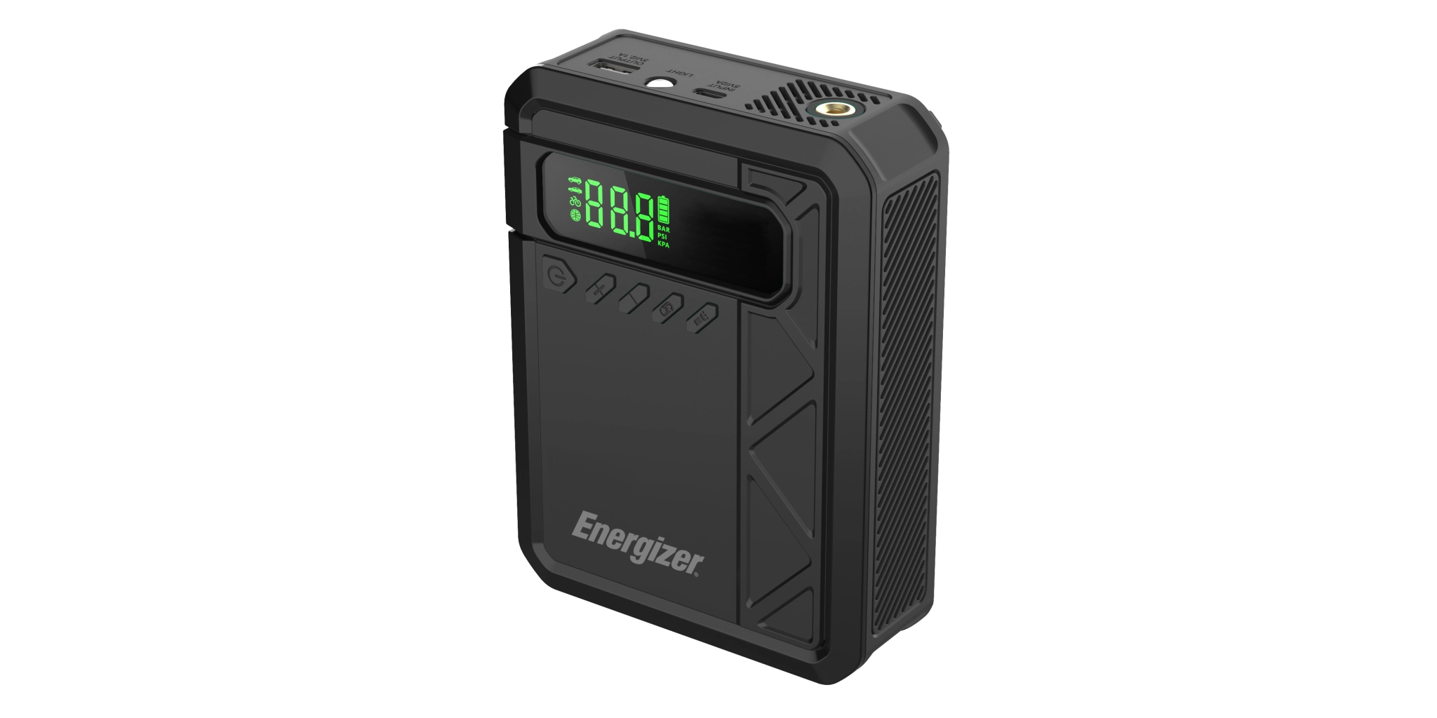 Energizer dekkpumpe og starthjelp. Svart