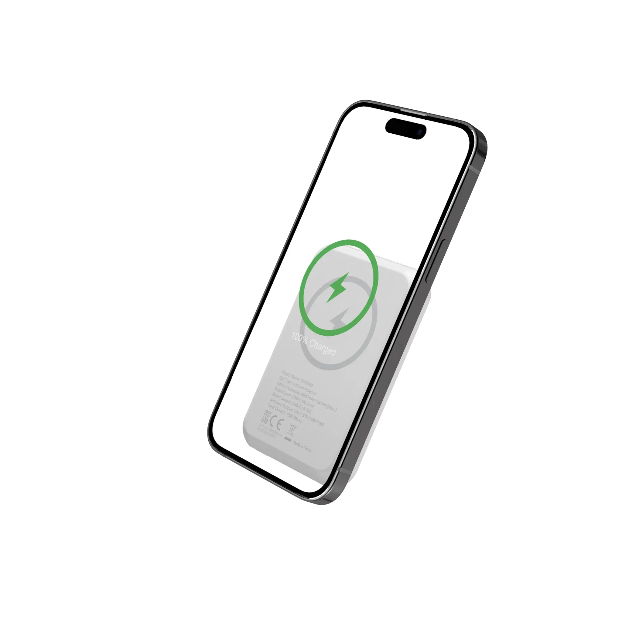 Energizer 15W magnetisk trådløs strømbank. Hvit