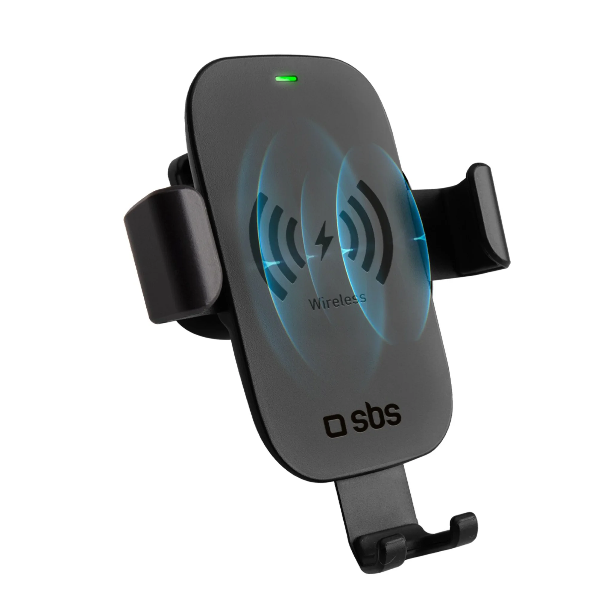 SBS Wireless Gravity Phone Holder for Cars with a Quick Charger. Black