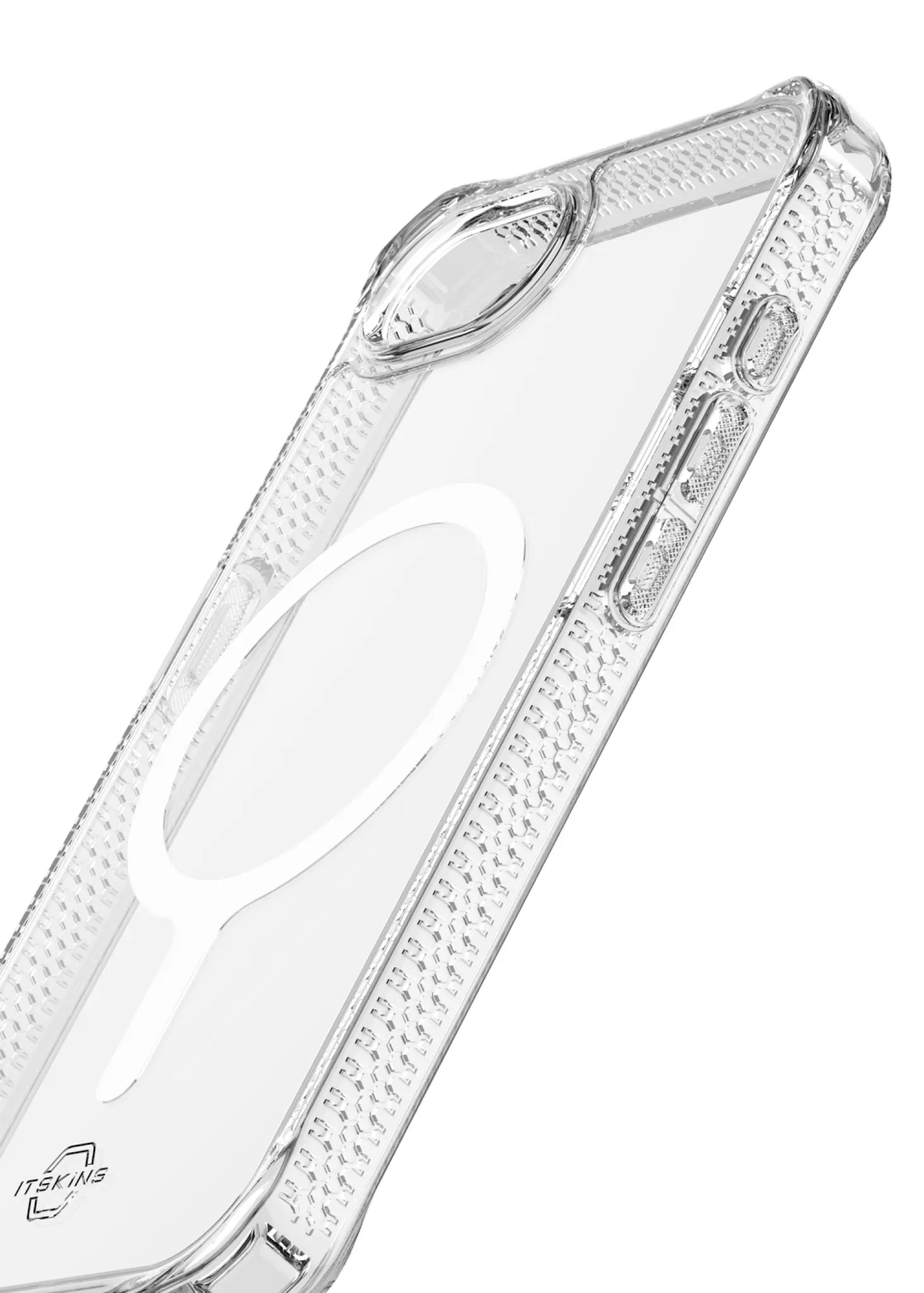 ITSKINS HYBRID MAGSAFE CLEAR-deksel for iPhone 16e®. Gjennomsiktig
