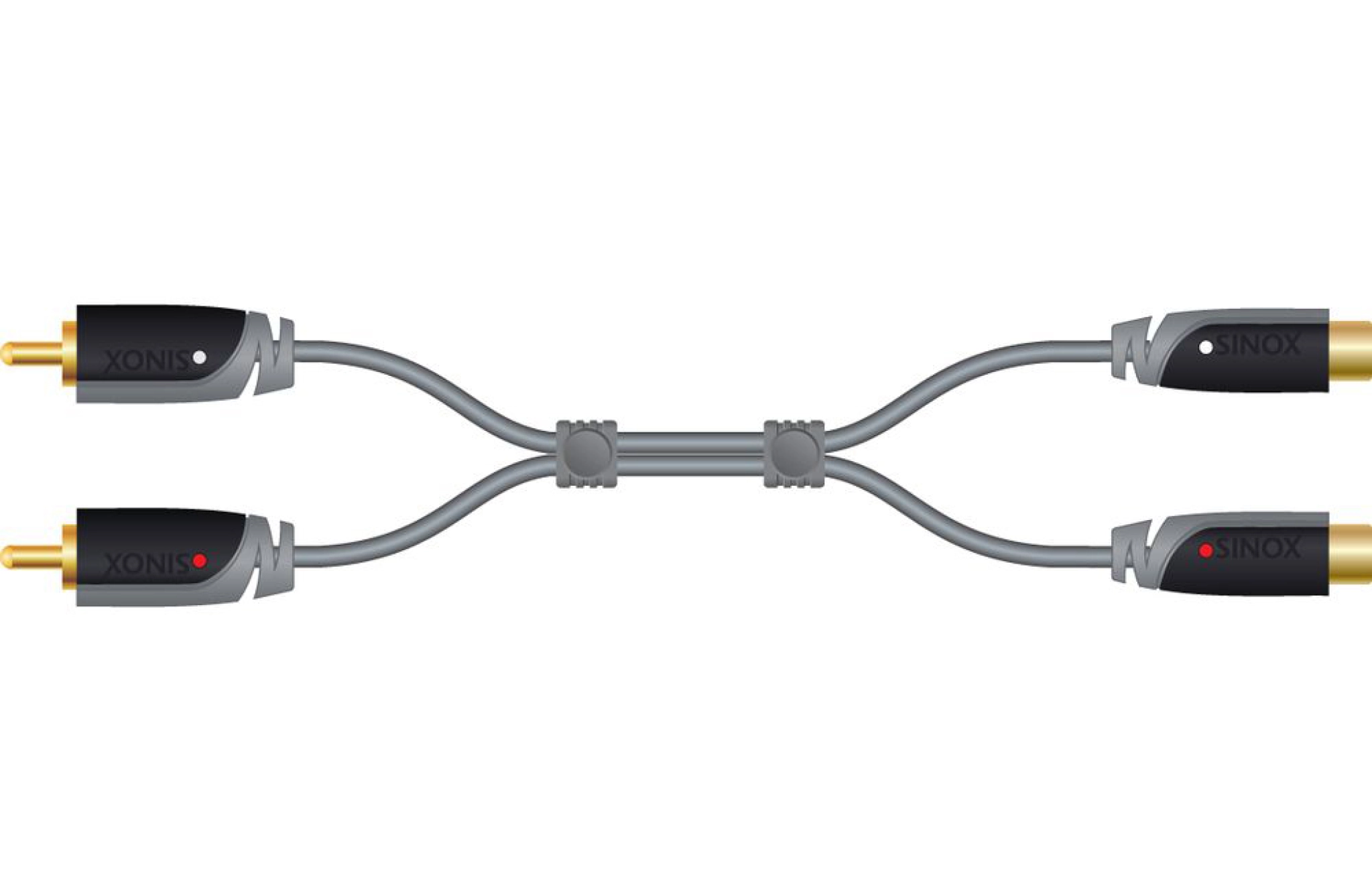 Sinox Phono extension cable. 5m. Grey/black