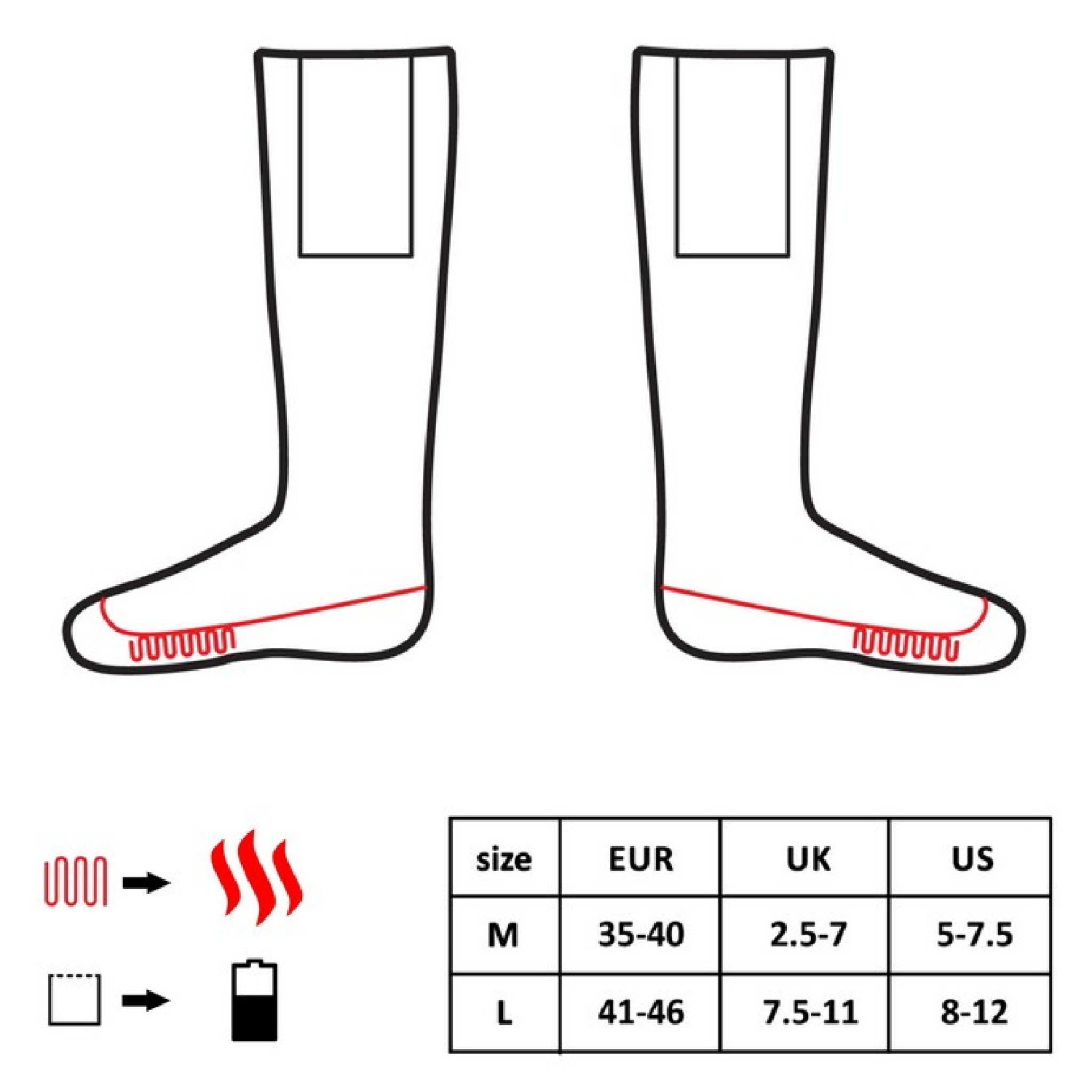Glovii Heated Socks with Remote M. Black Glovii Heated Socks with Remote M. Black