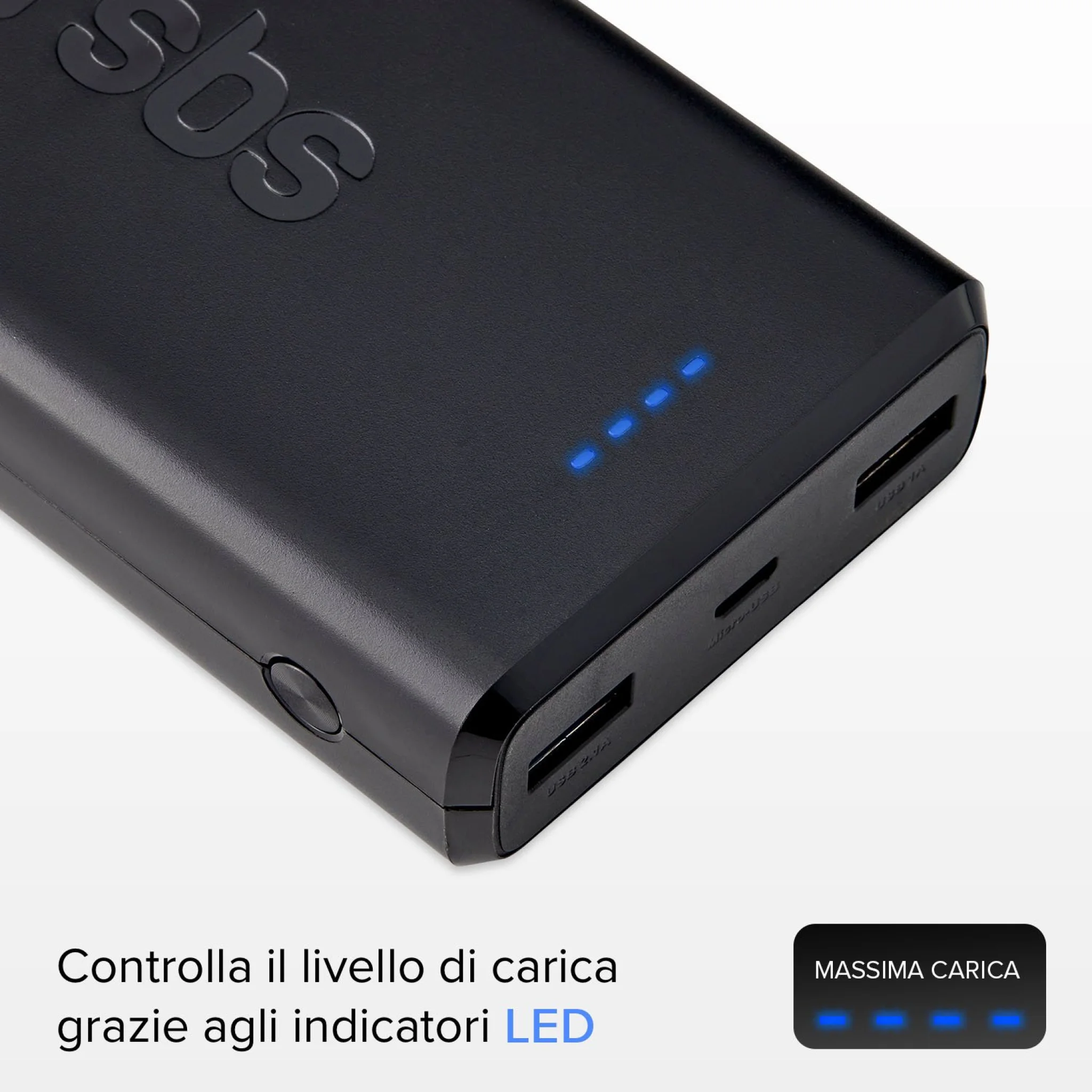 SBS Fast Charge Power Bank. 20.000 mAh. Black