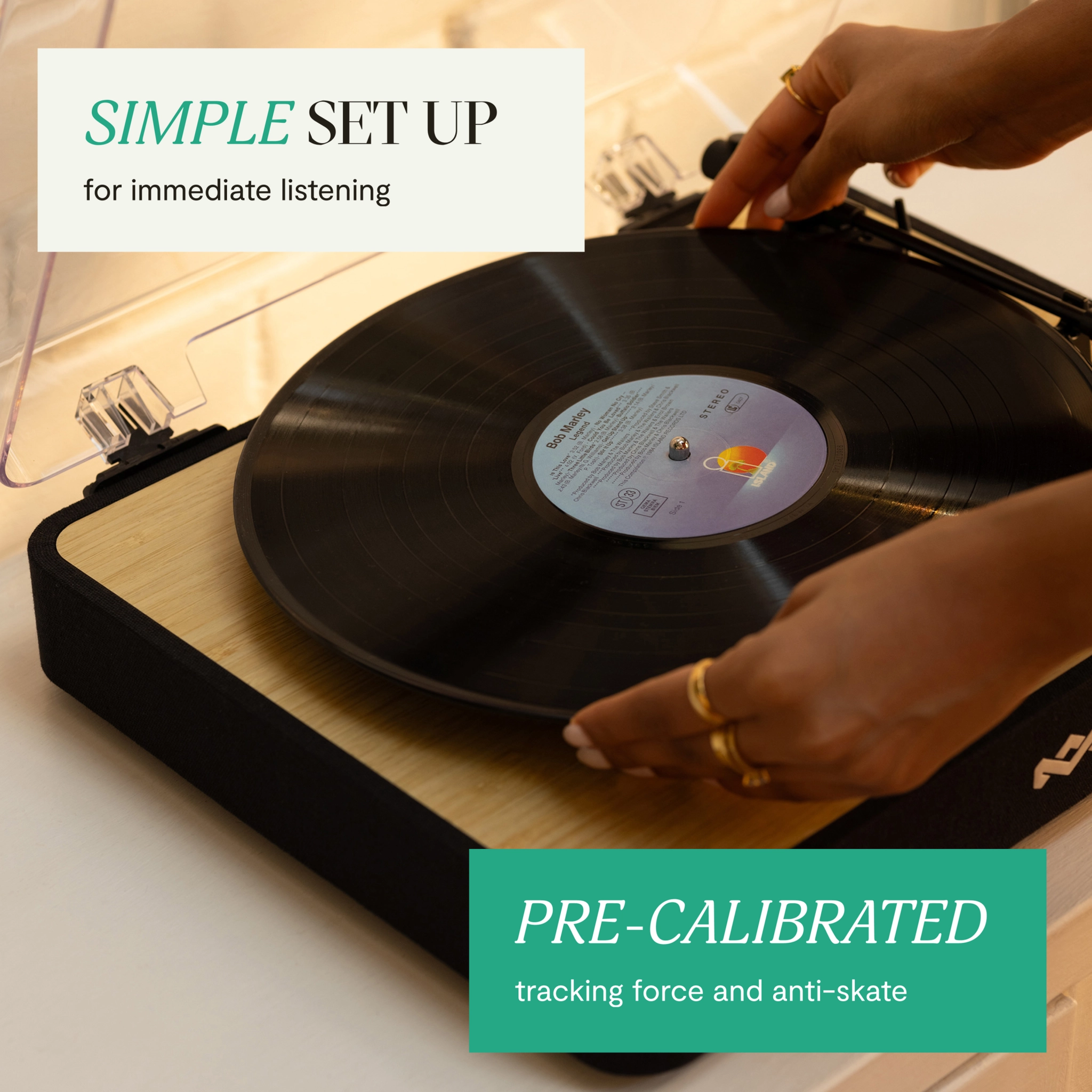 Marley Revolution platespiller. Svart