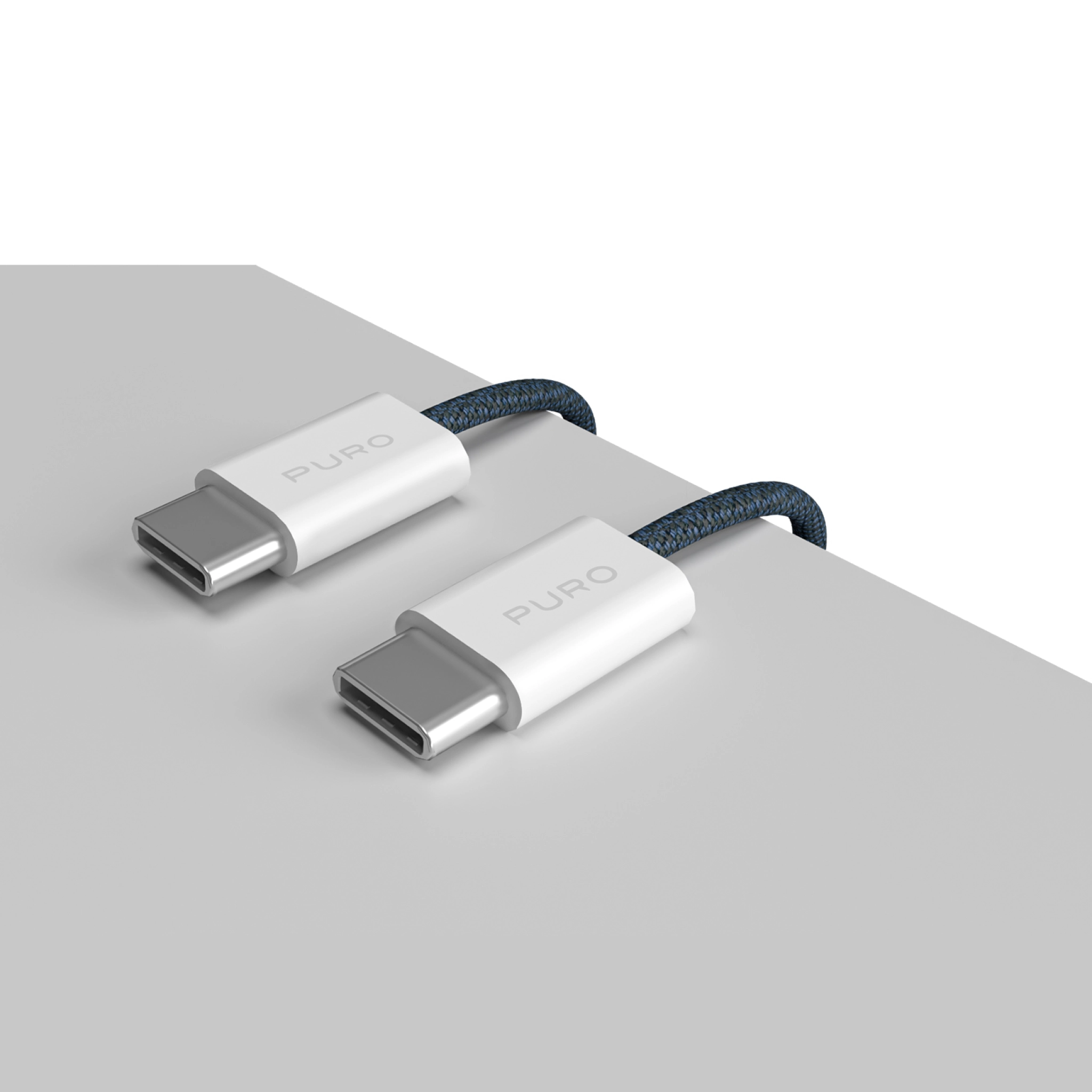 PURO Fabrik 2.0 60W USB-C til USB-C lade- og synkroniseringskabel 1,5 m