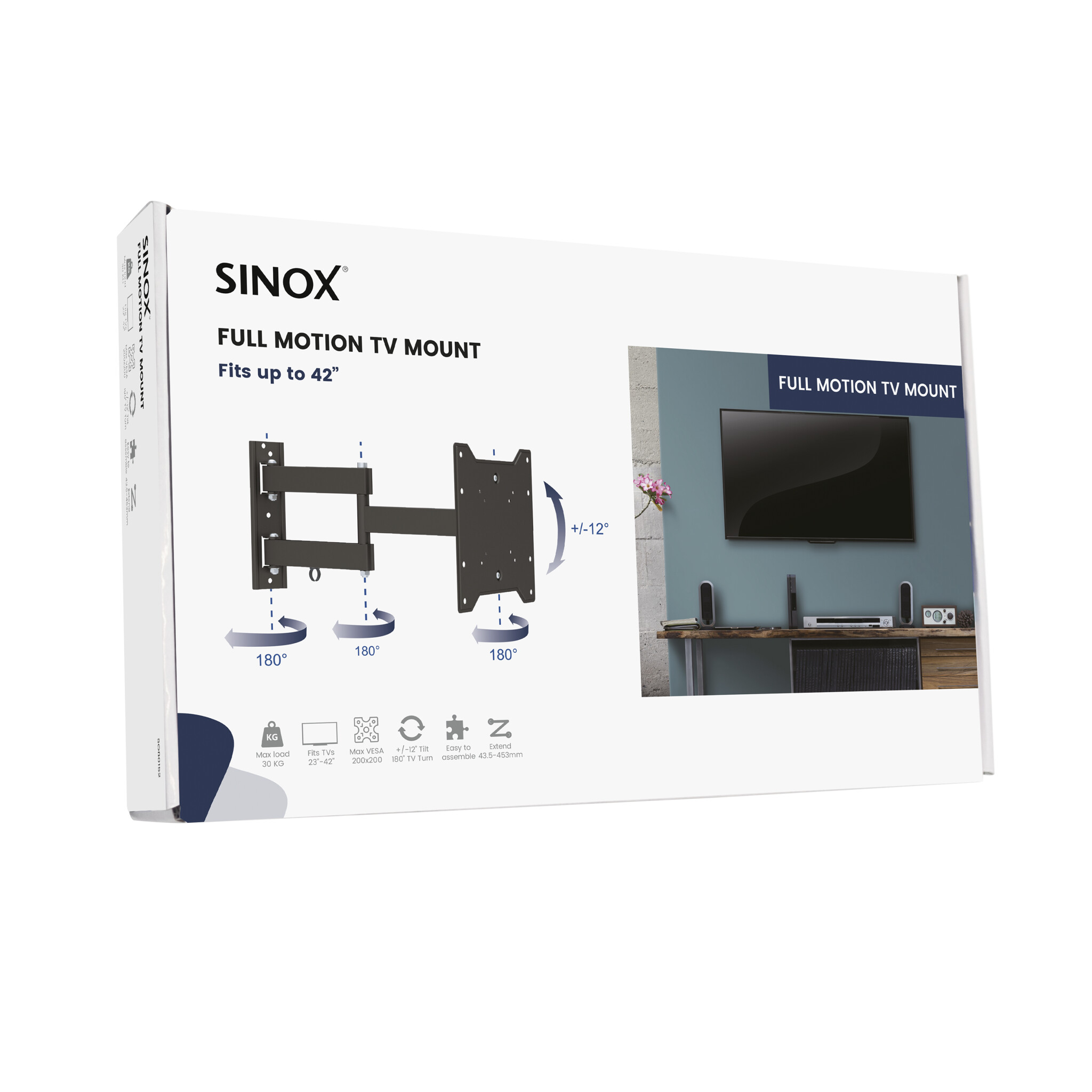 Sinox One TV Wall Mount. 23"-42". Black