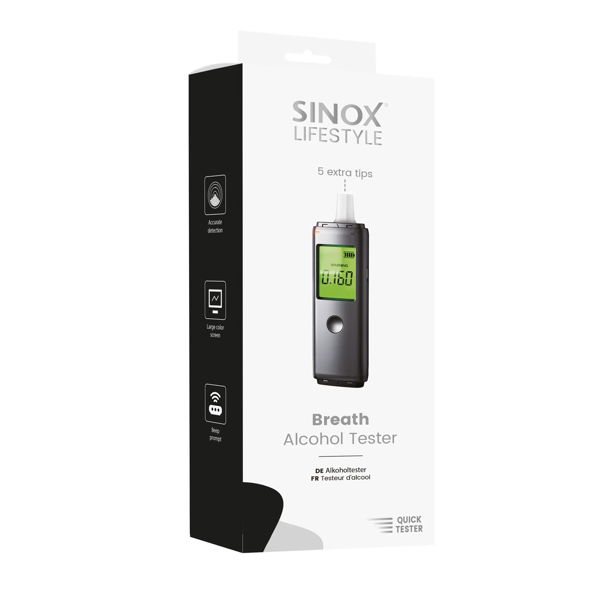 Sinox utåndingsalkoholtester. Svart