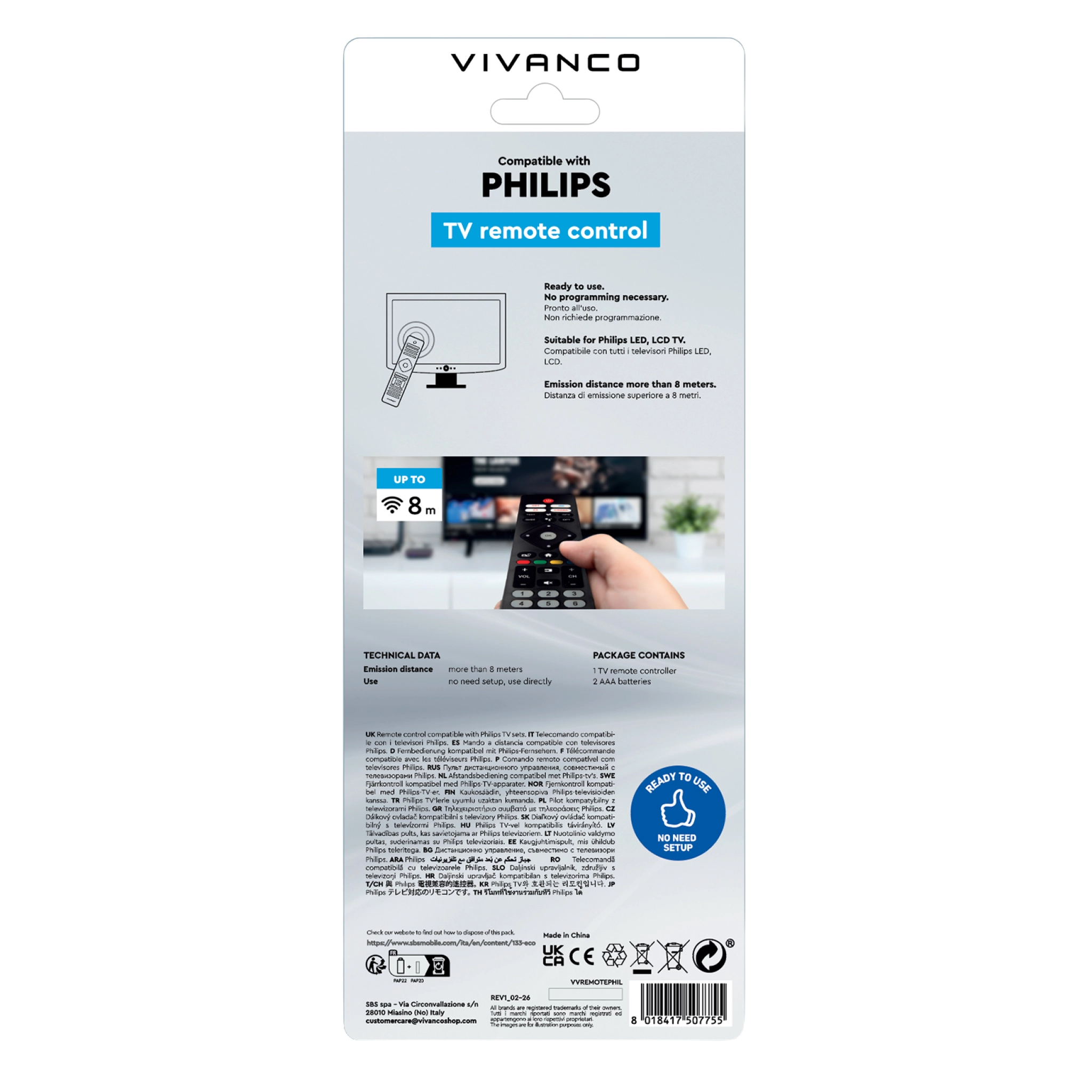 Vivanco Philips TV-fjernkontroll