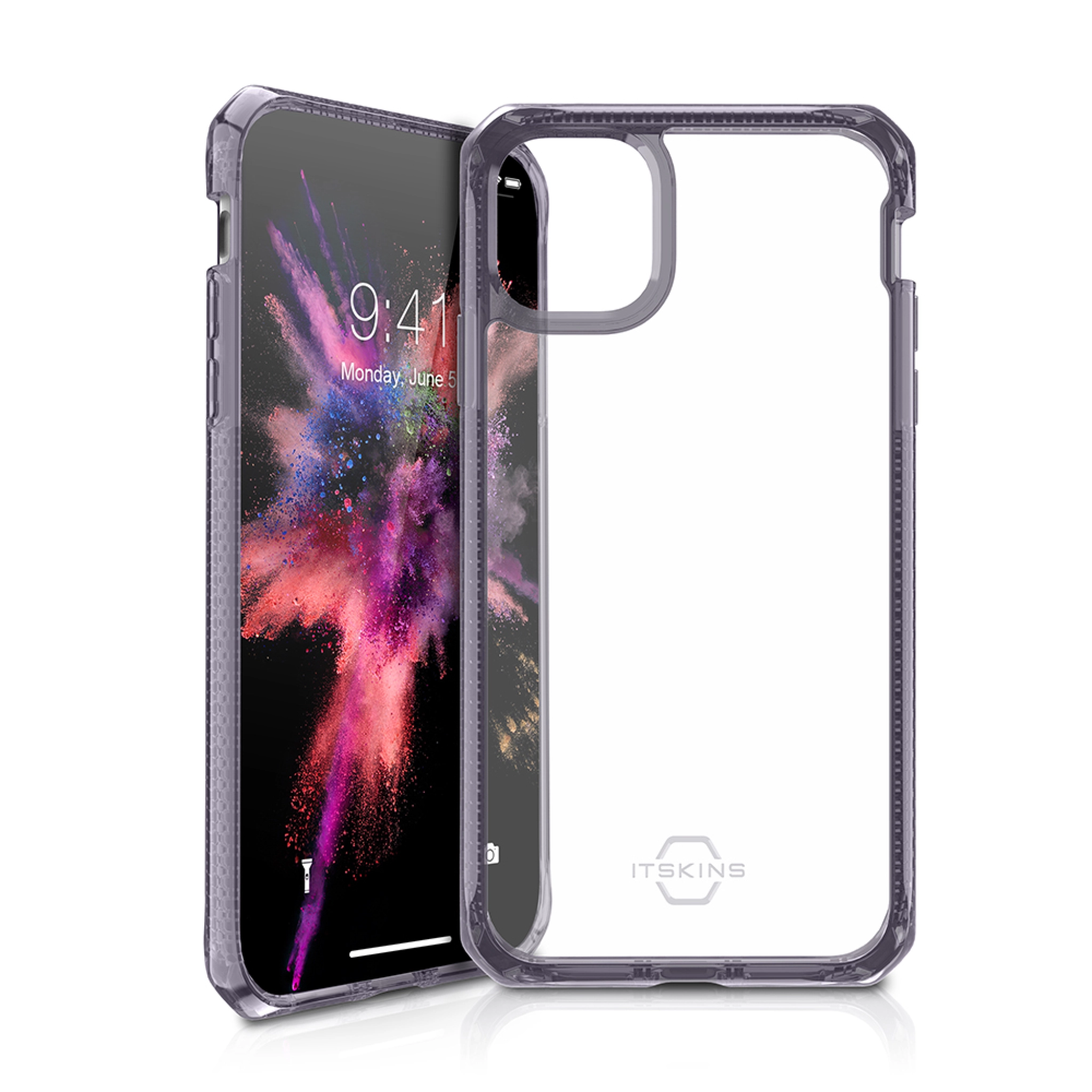 ITSKINS HYBRID CLEAR cover for iPhone 11 Pro / XS / X®. Light purple and transparent