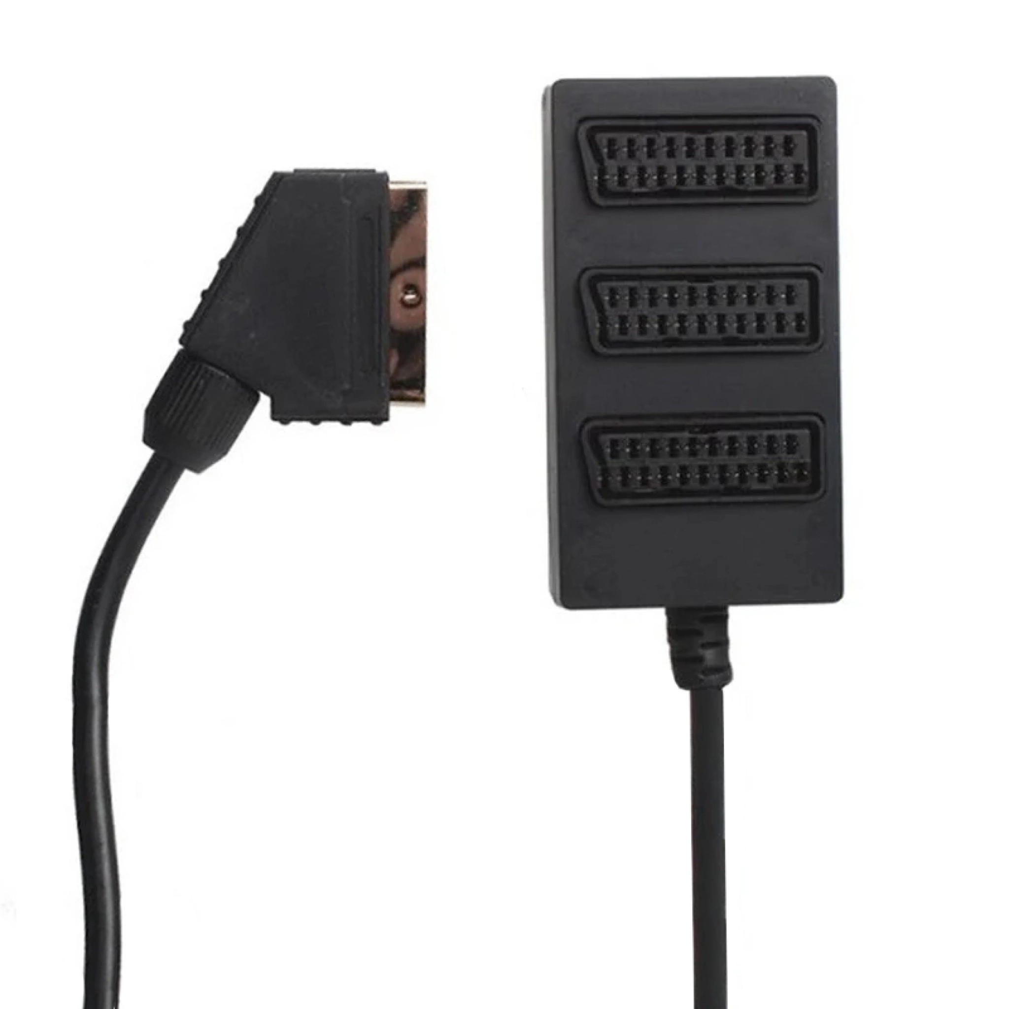 Sinox 3-veis Scart Splitter. 0.5m. Svart
