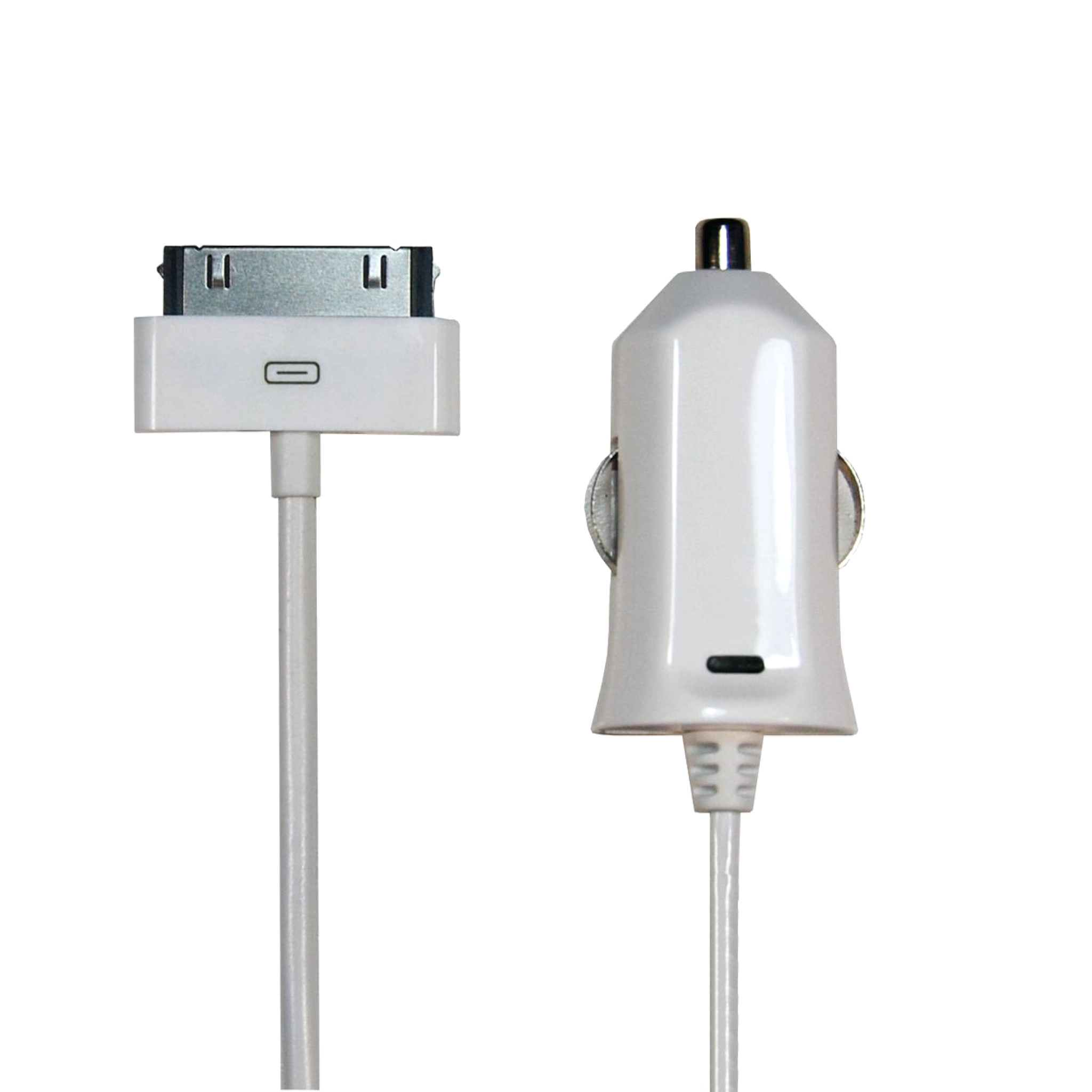 Sinox 12 V billader med 30-pinners + MFI-brikke 2,1 A. 1m. Hvit