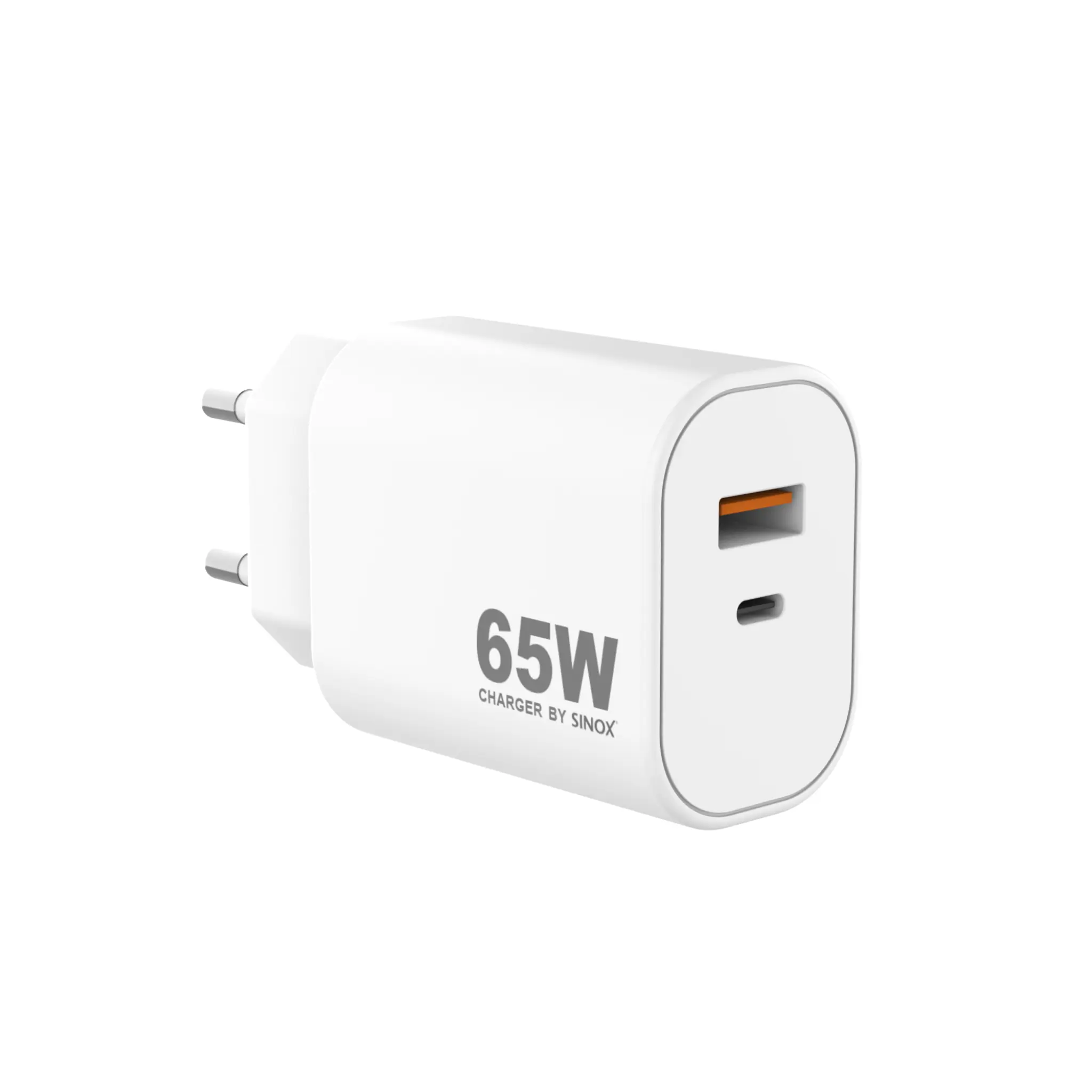 Sinox PRO vegglader USB-A+USB-C PD 65W. Hvit