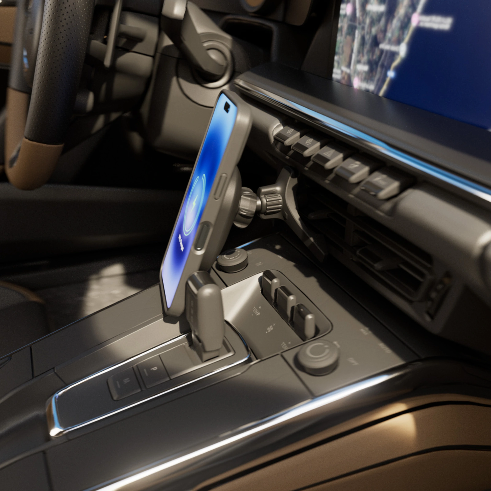 PURO Power Mag Holder magnetisk bilmontering med trådløs Qi2-lading