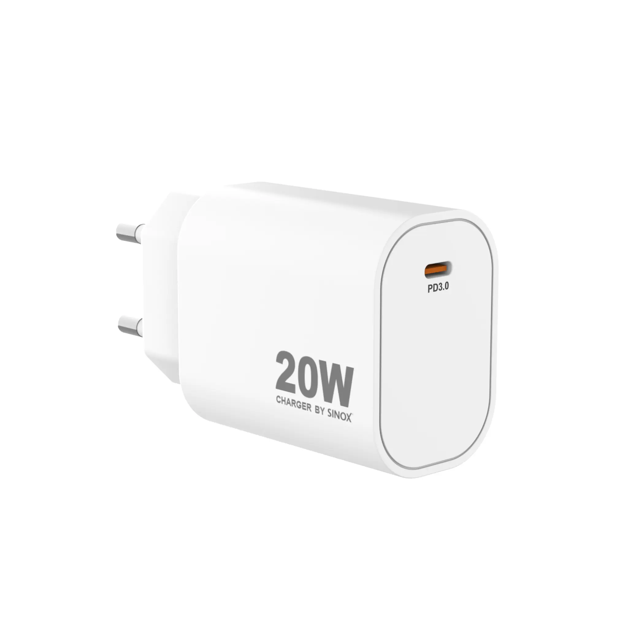 Sinox vegglader USB-C PD 20W. Hvit