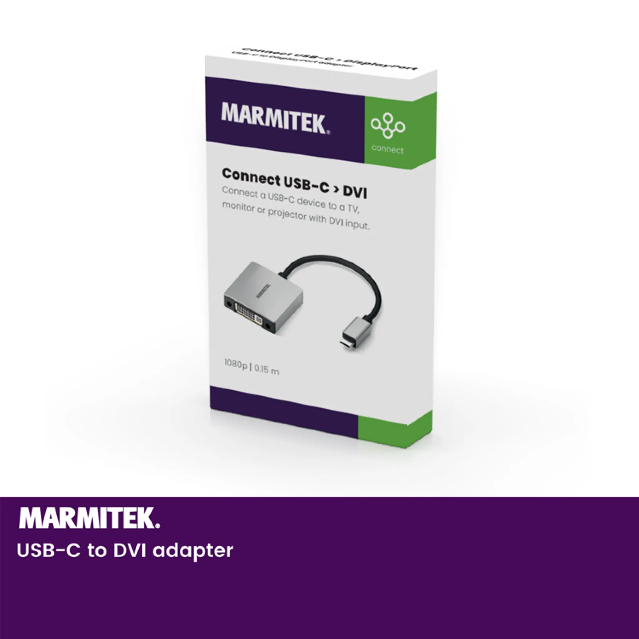 Marmitek USB-C til DVI-adapter. 0.15m