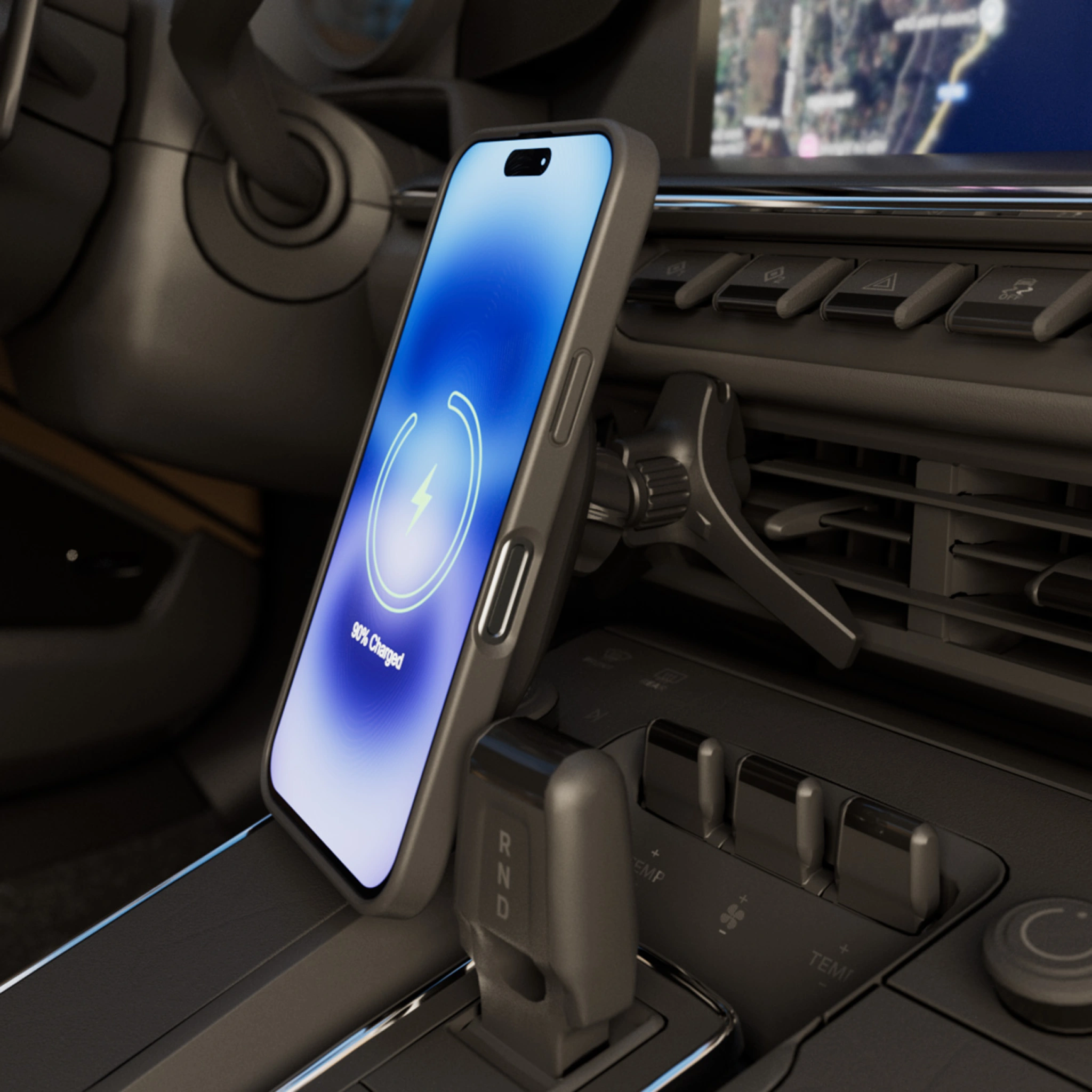 PURO Power Mag Holder magnetisk bilmontering med trådløs Qi2-lading