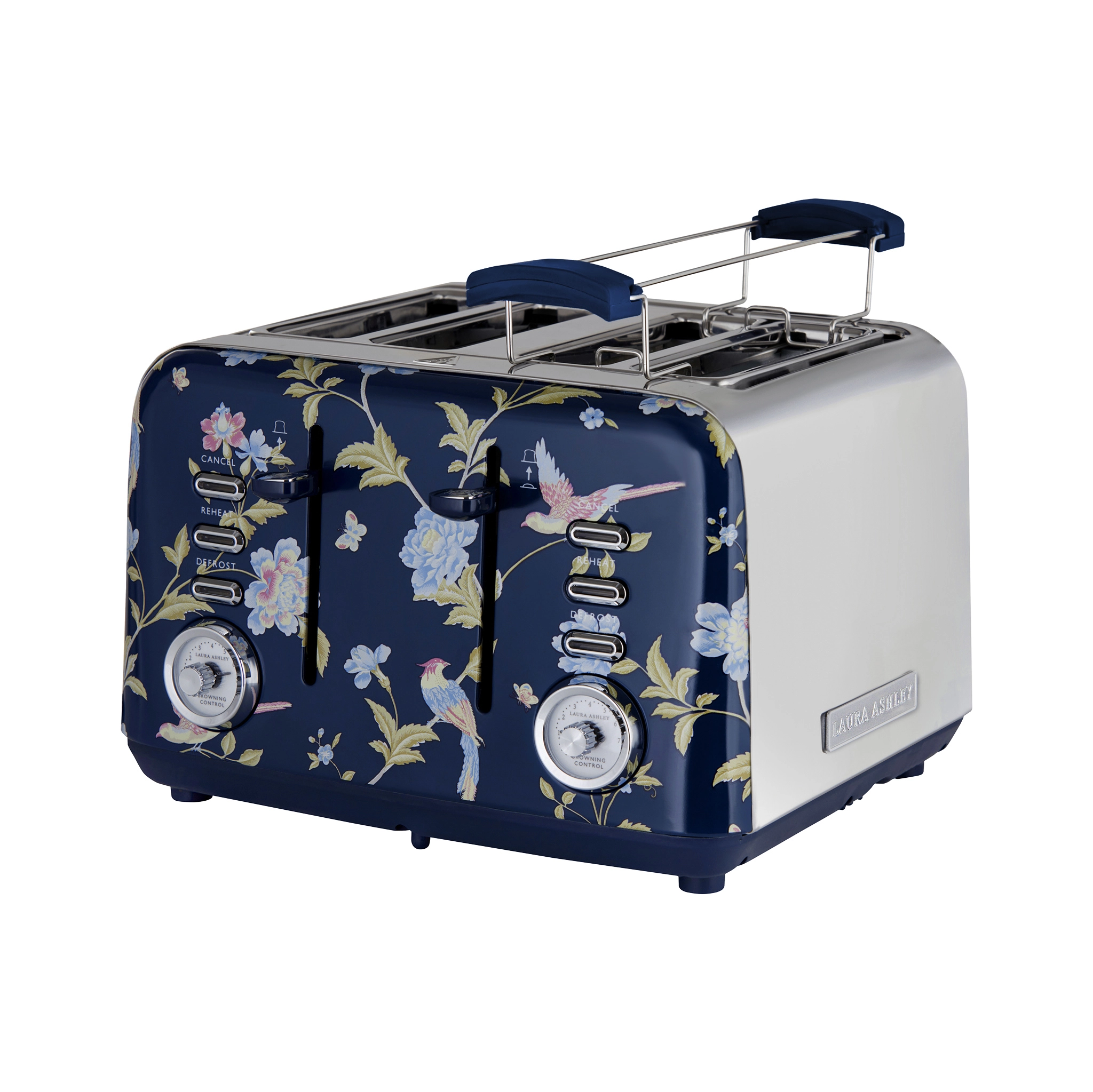 VQ Laura Ashley Slice Toaster. Blue/Silver