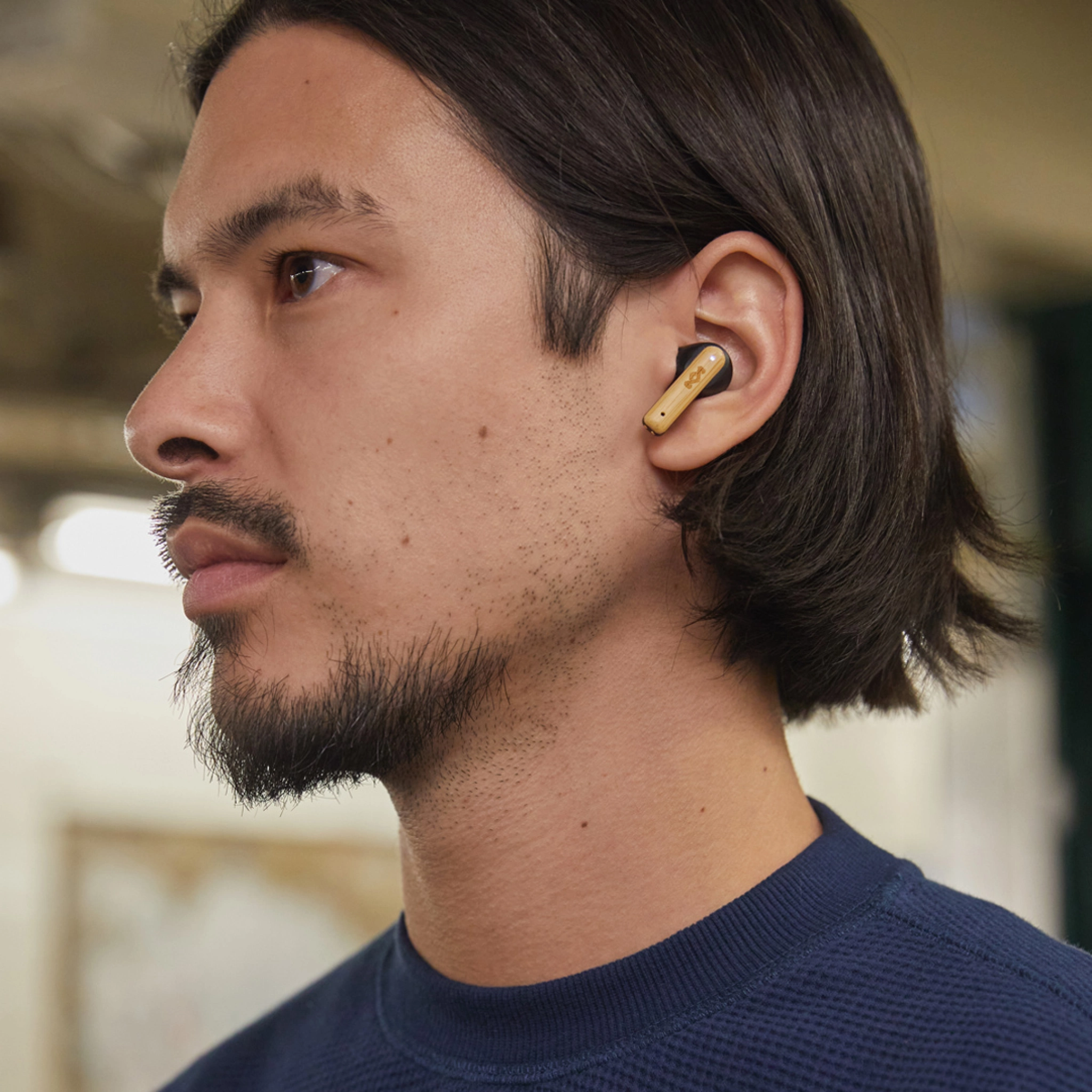 Marley Little Bird True Wireless Earbuds. Svart