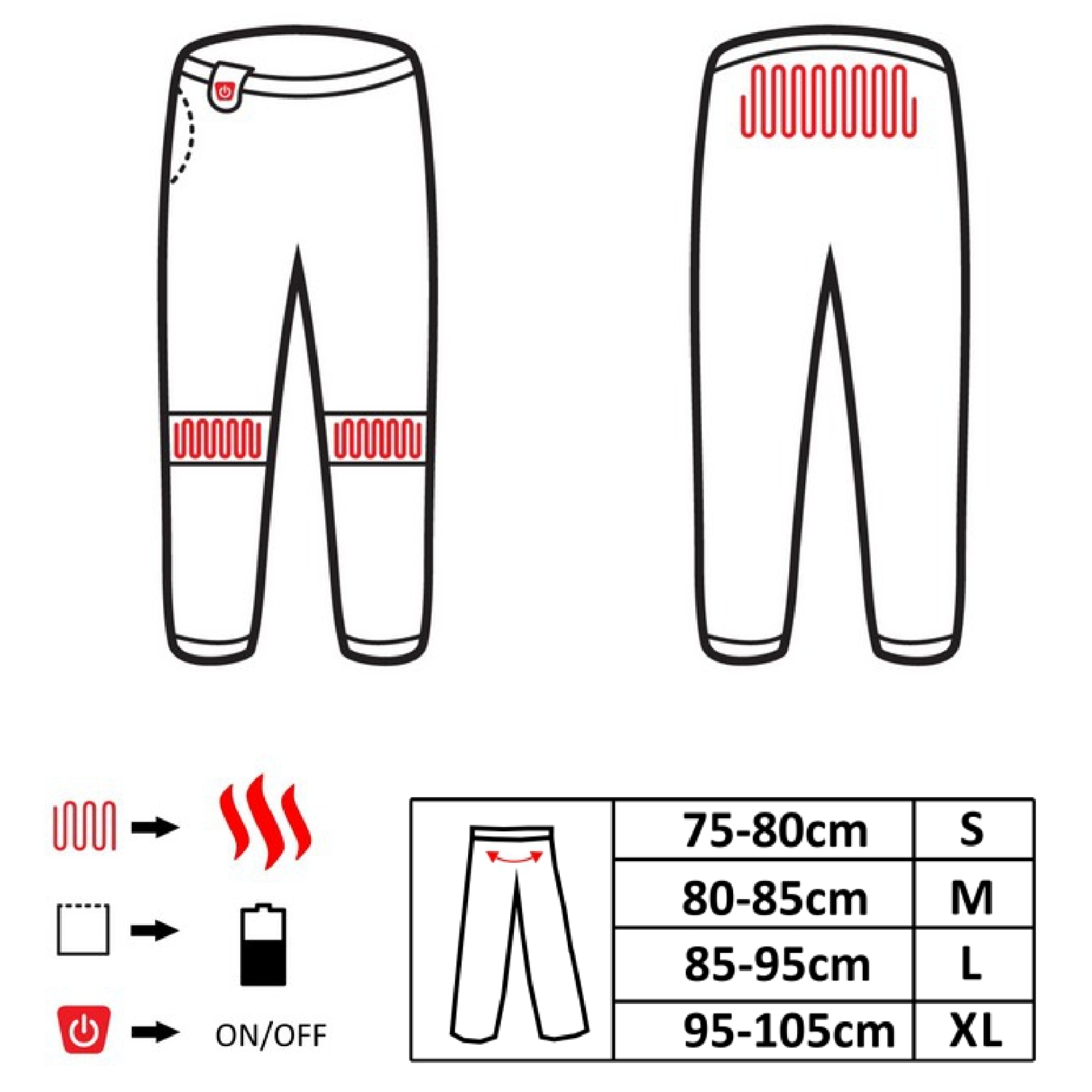 Glovii Heated Pants M. Black