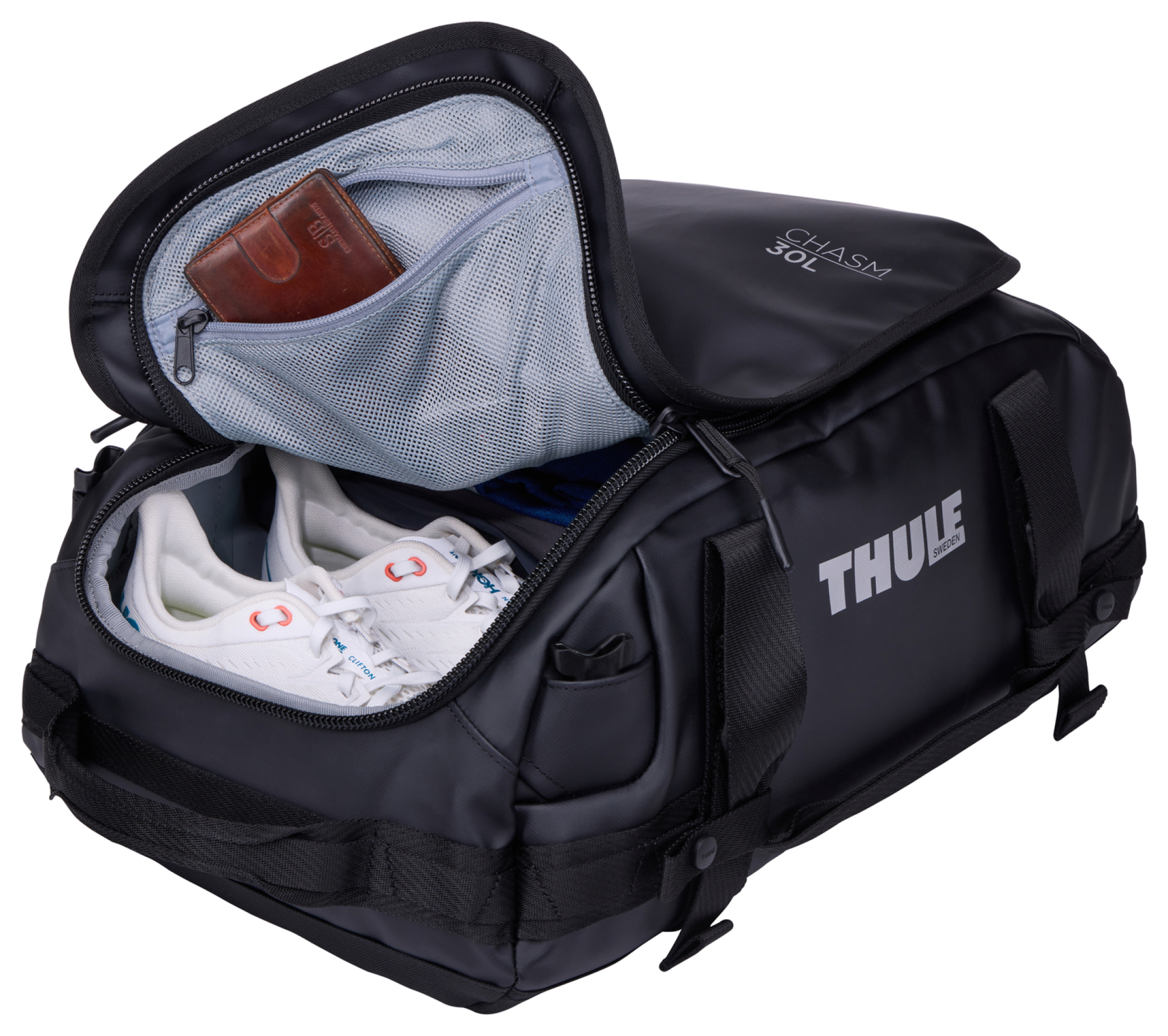 Thule Chasm 30L duffelbag. Svart