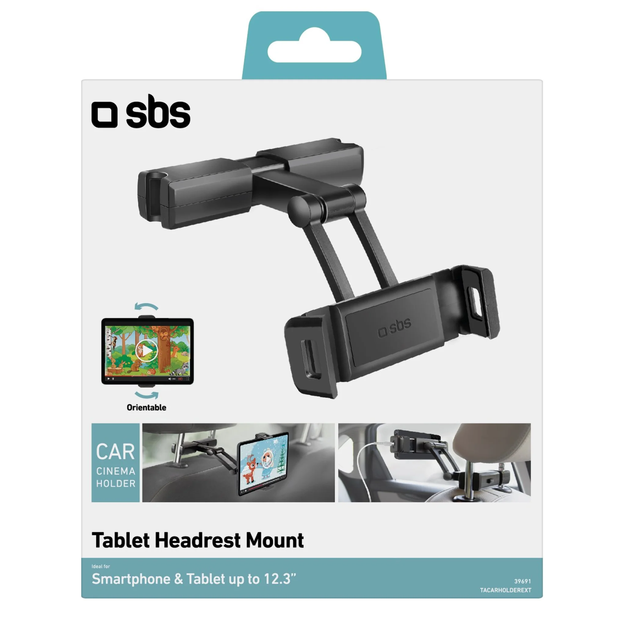 SBS Headrest Mount for Smartphones and Tablets up to 12.3"