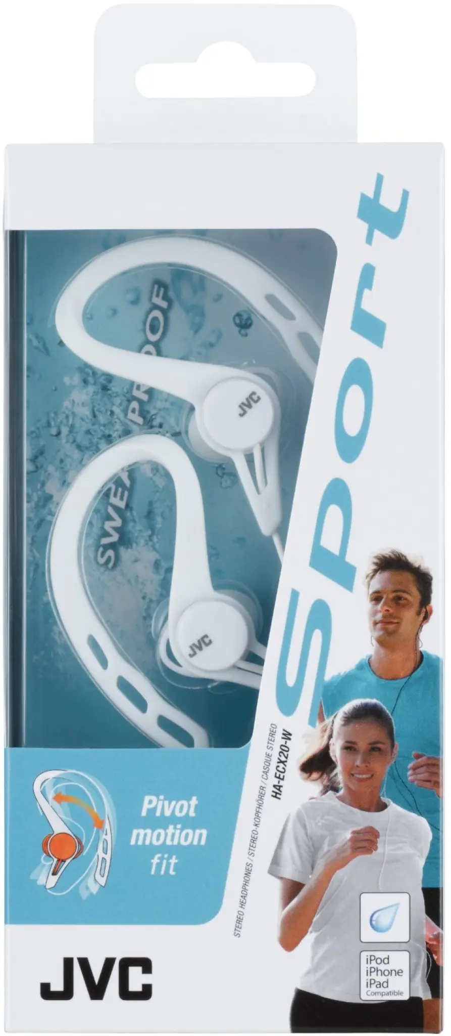 JVC In Ear Headphones for Running. White