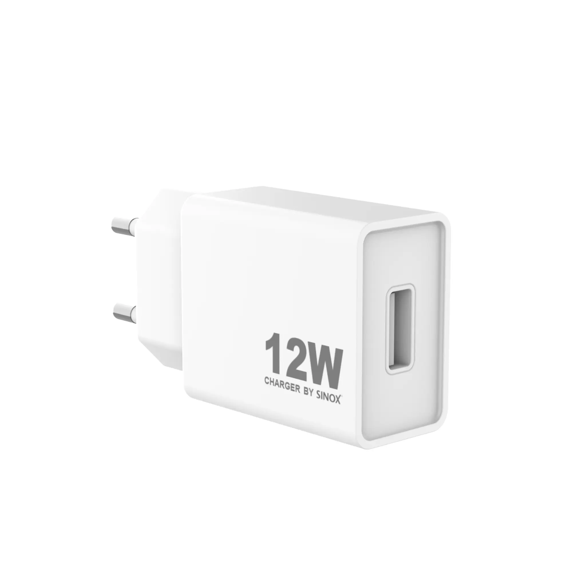 Sinox vegglader USB-A 12W. Hvit