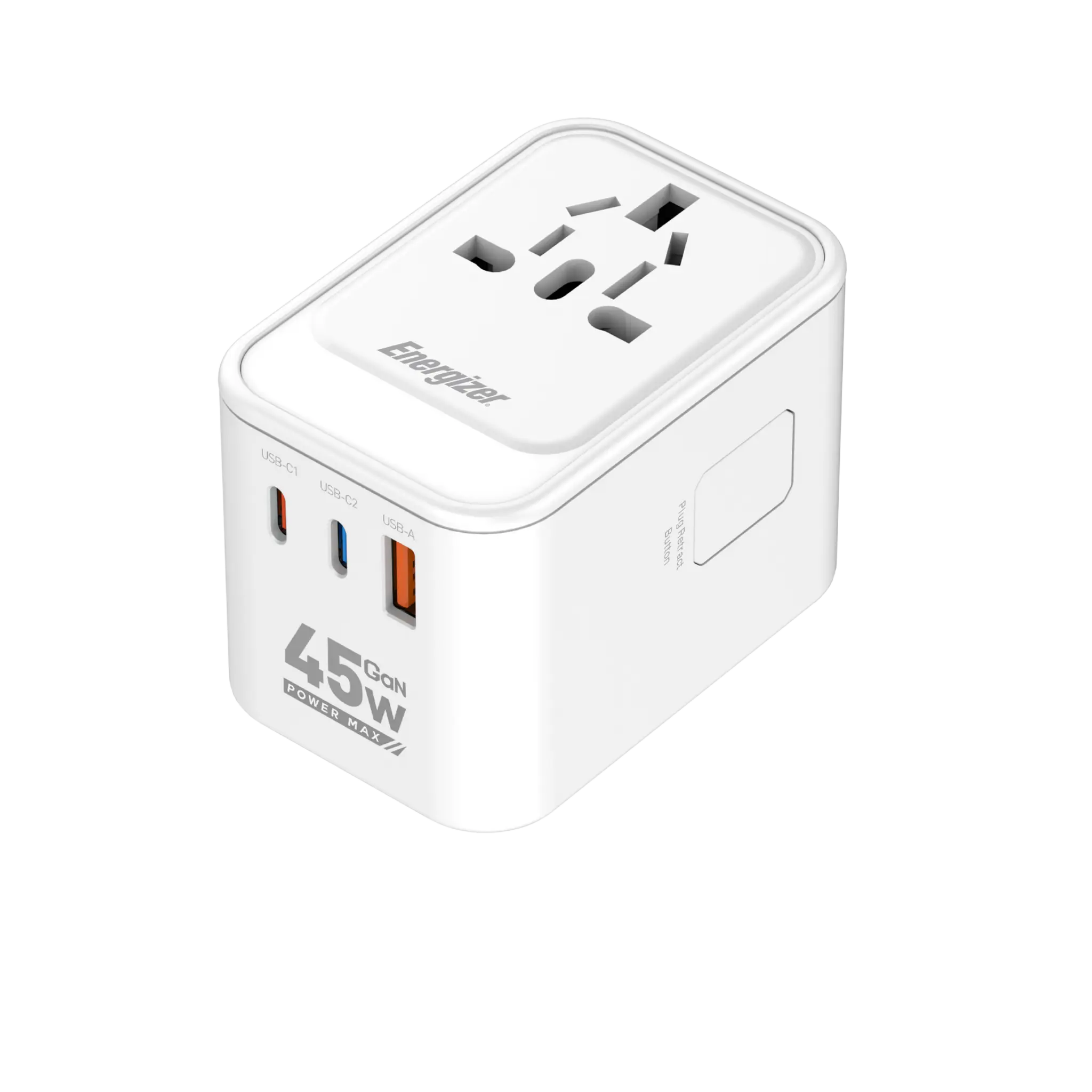 Energizer 45 W reiselader med dobbel USB-C og USB-A