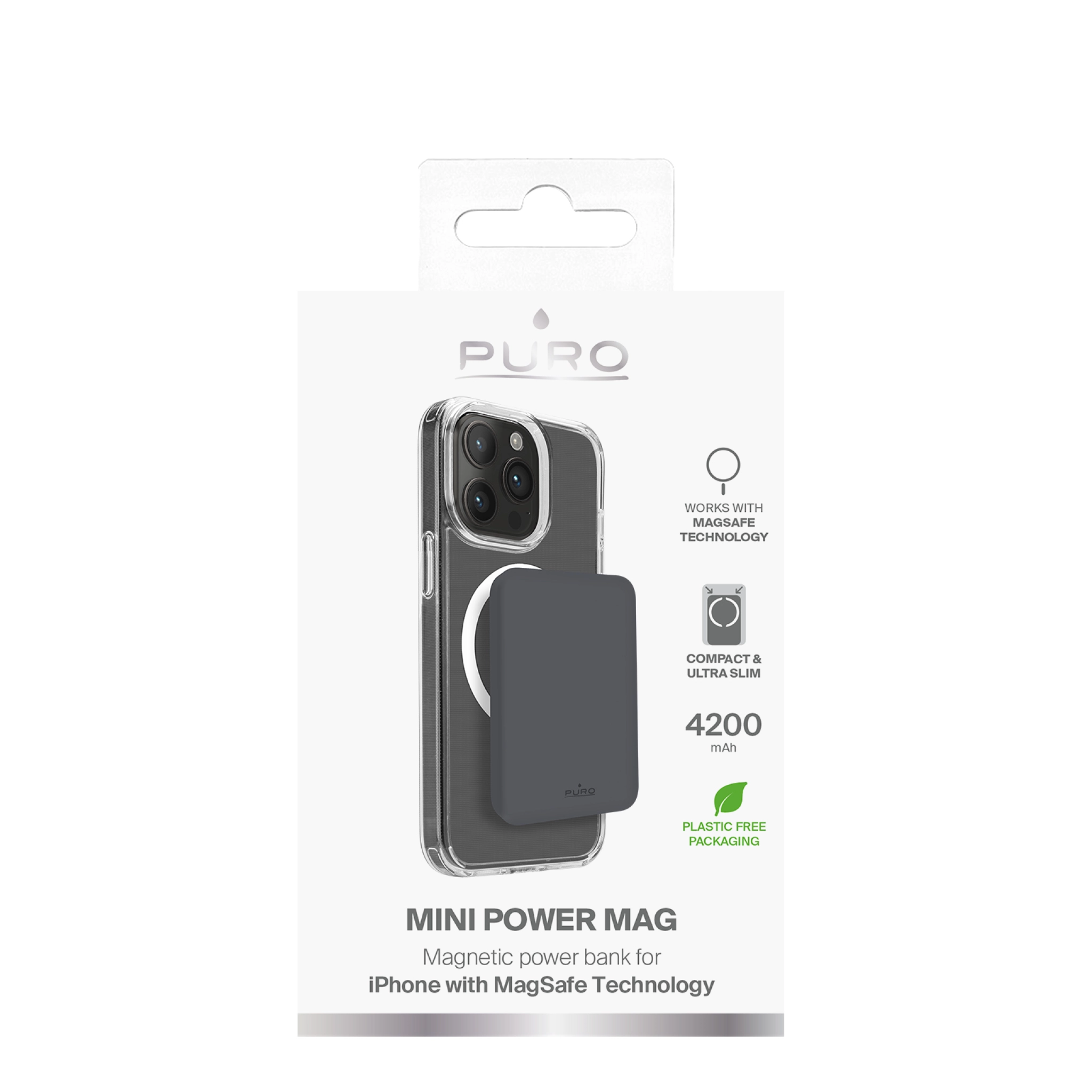 PURO Power Bank Wireless "Mini Power Mag" 4200 mAh for iPhone