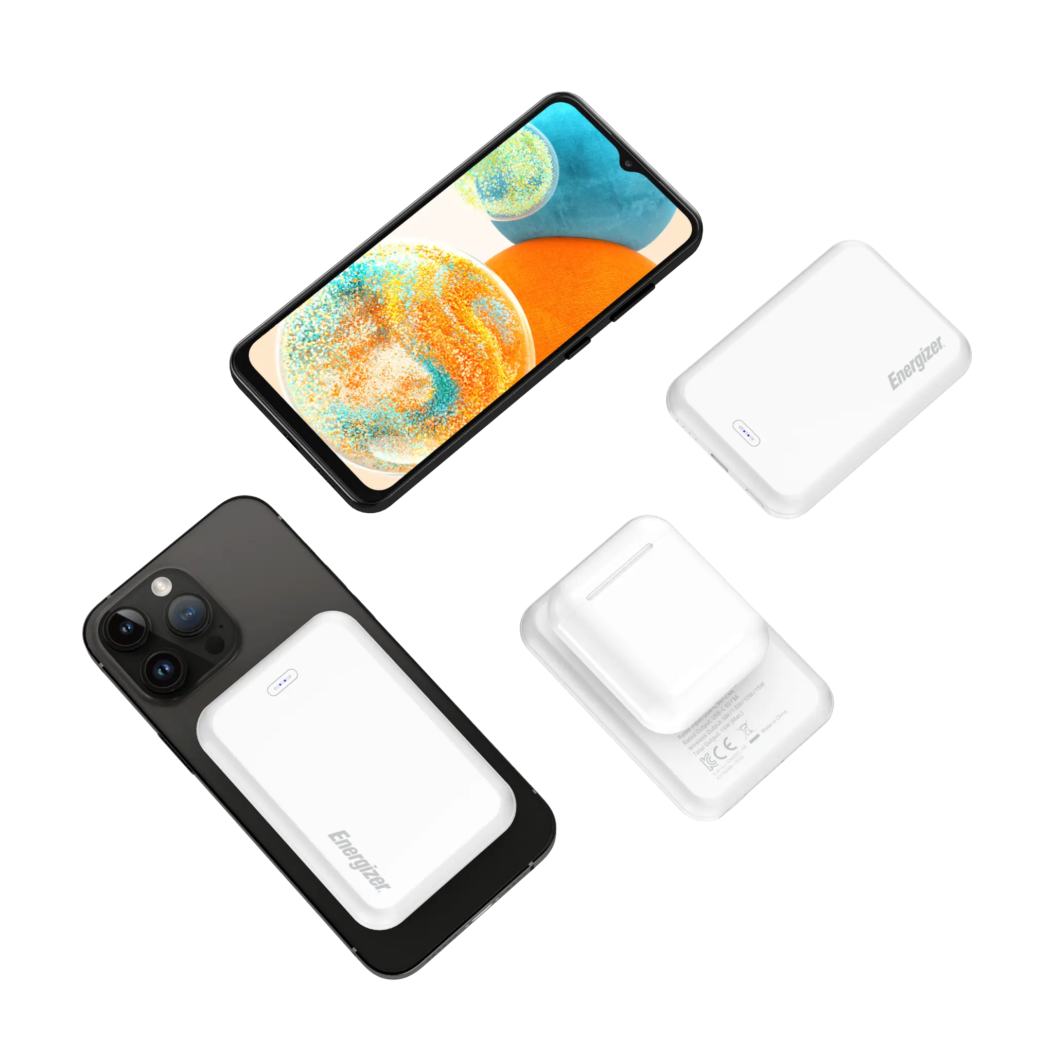 Energizer 15W magnetisk trådløs strømbank. Hvit