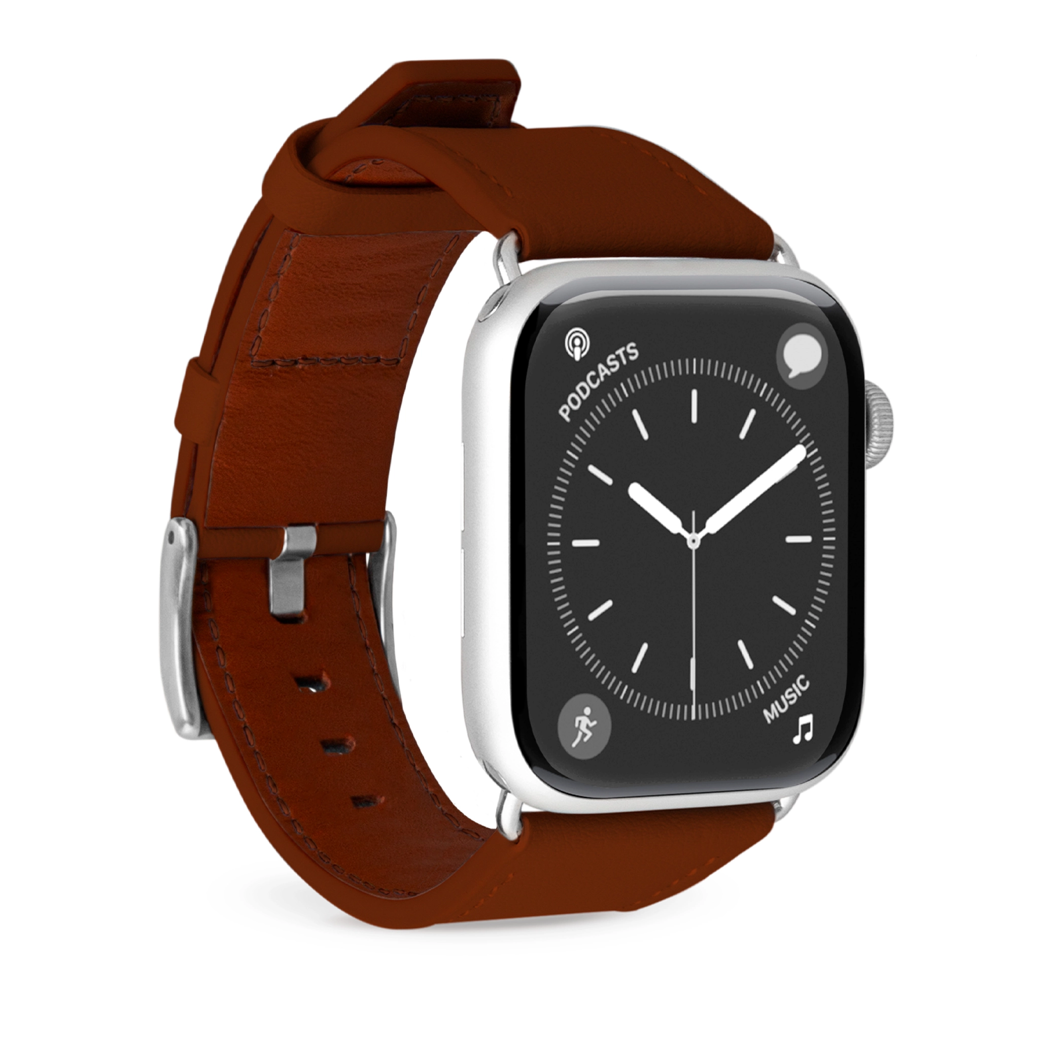 PURO E-Classic-bånd til Apple Watch. Brun