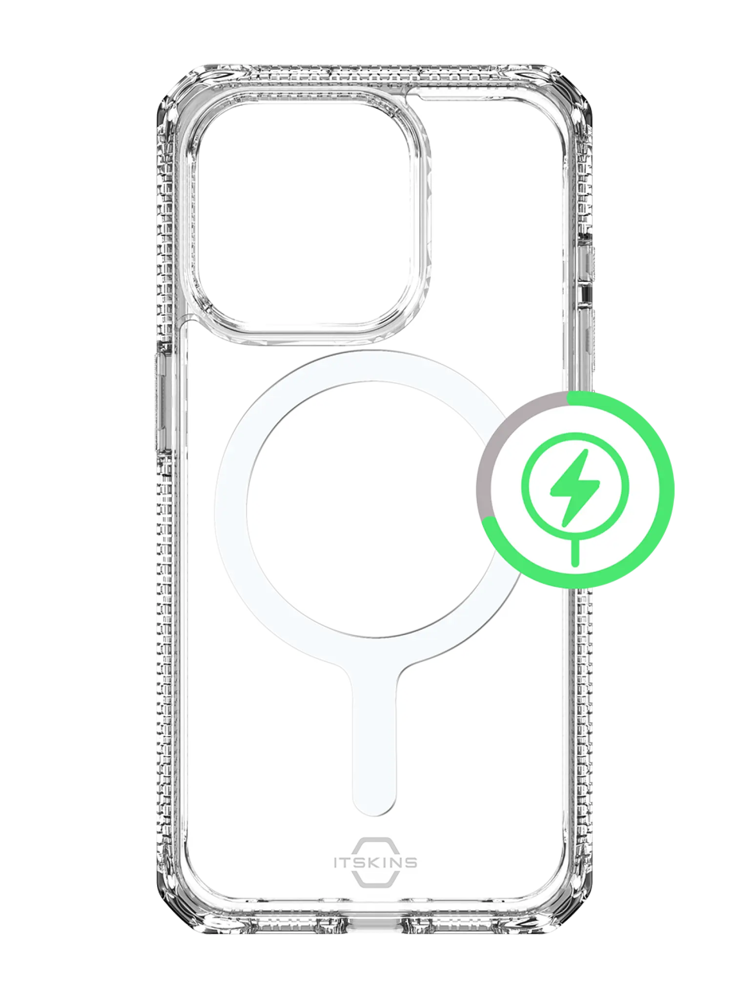 ITSKINS HYBRID MAGSAFE CLEAR-deksel for iPhone 15 Pro®. Gjennomsiktig