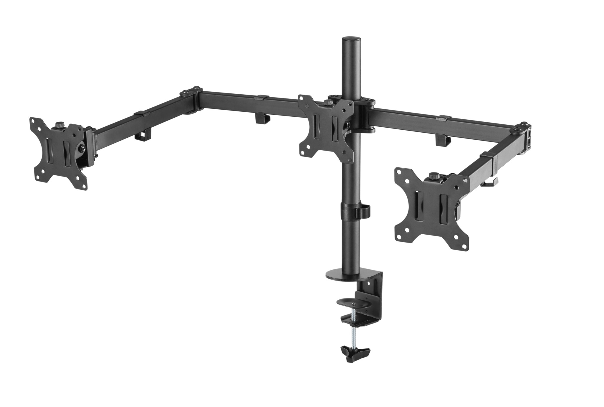 Sinox Office Tripple Monitor Desk Mount. Opp til 27". Svart