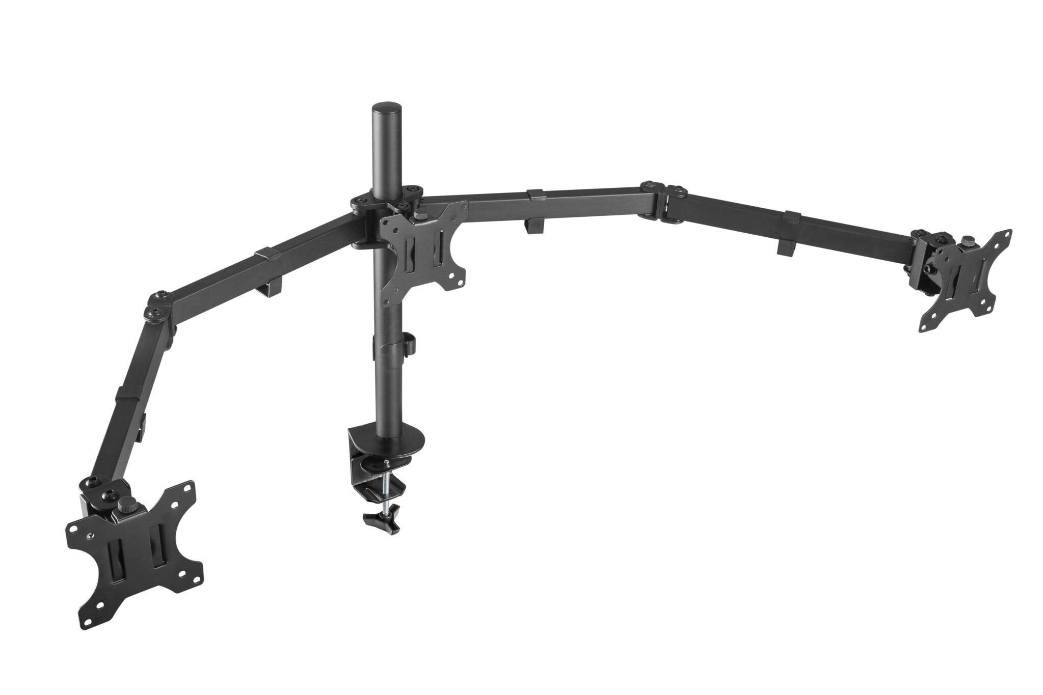 Sinox Office Tripple Monitor Desk Mount. Opp til 27". Svart