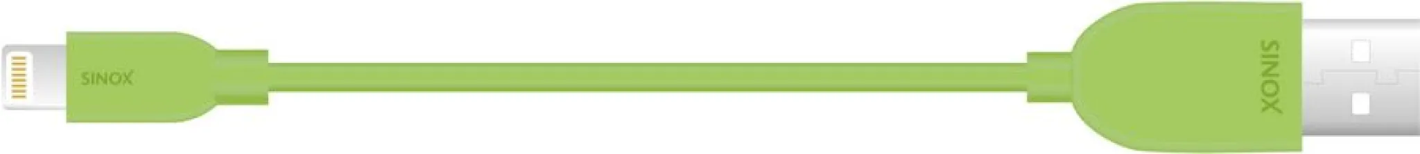 Sinox Lightning-kabel med original Apple™-brikke. 1m. Grønn