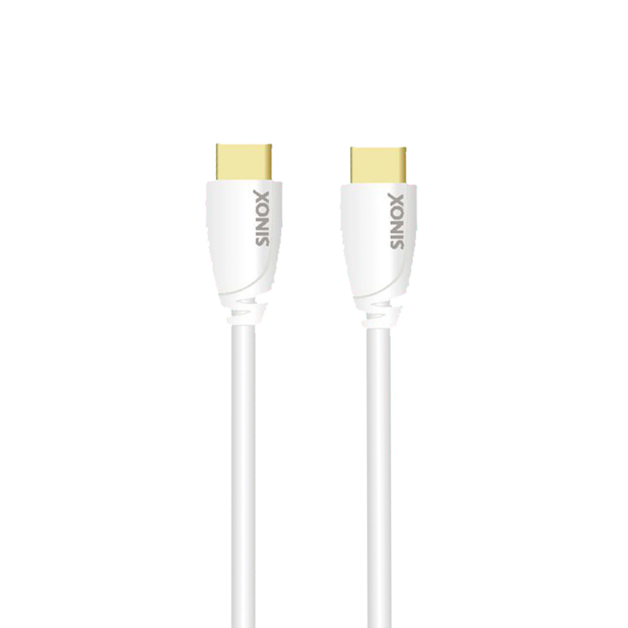 Sinox HDMI™-kabel m/Ethernet. 1m. Hvit