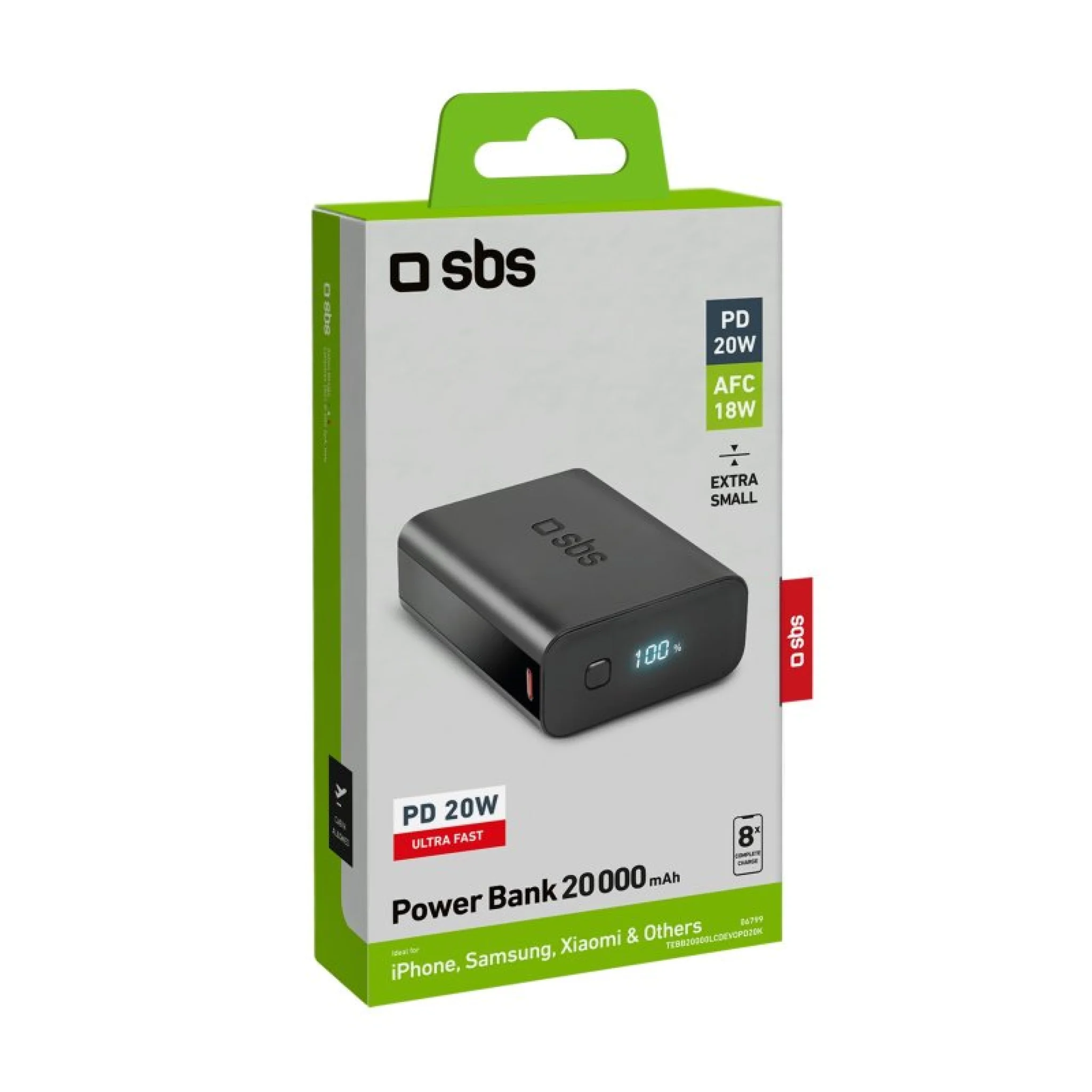 SBS Power Bank 20,000 mAh. Black