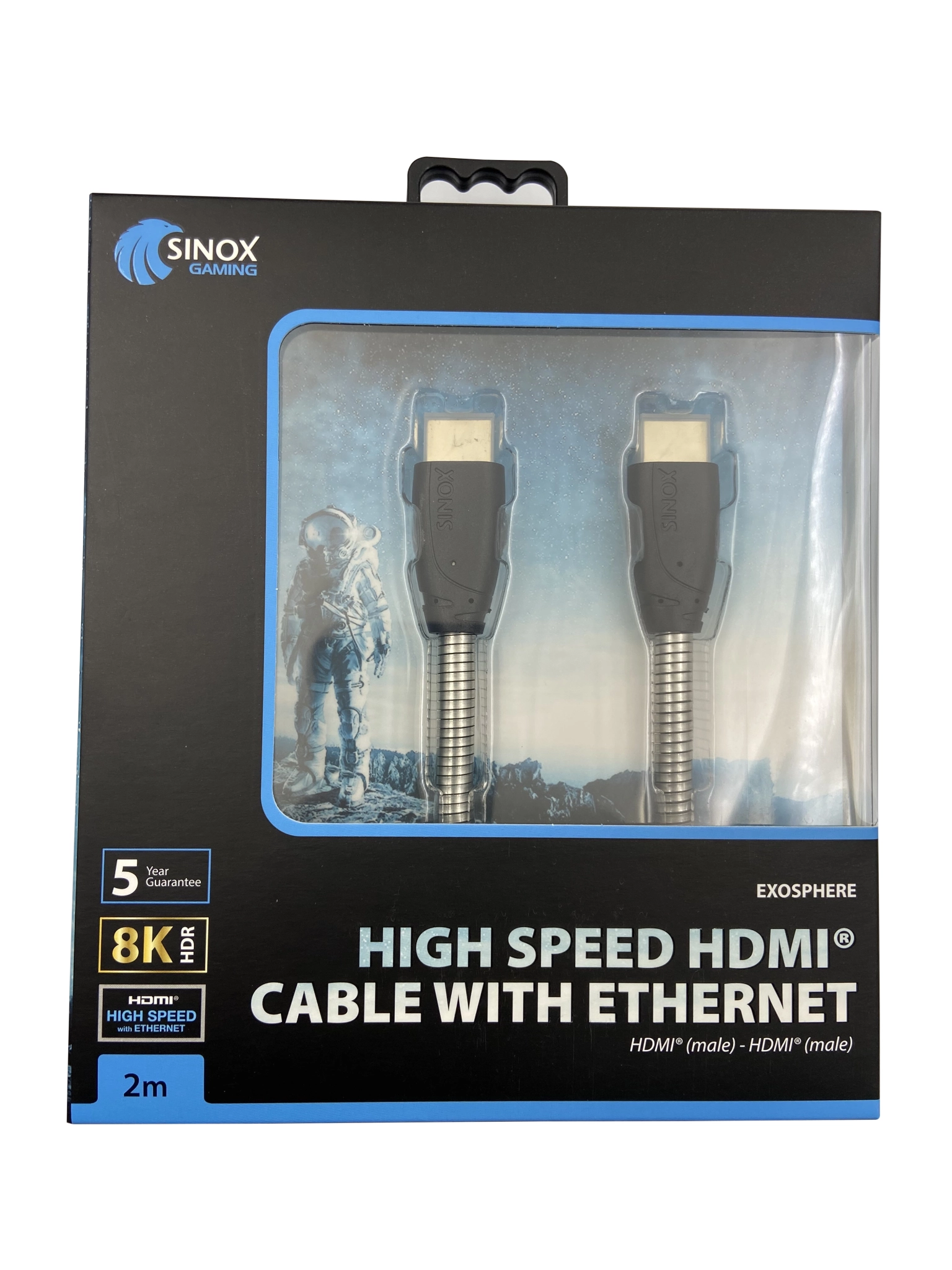 Sinox Gaming HDMI™-kabel 8K60Hz+E. 2m. Stål