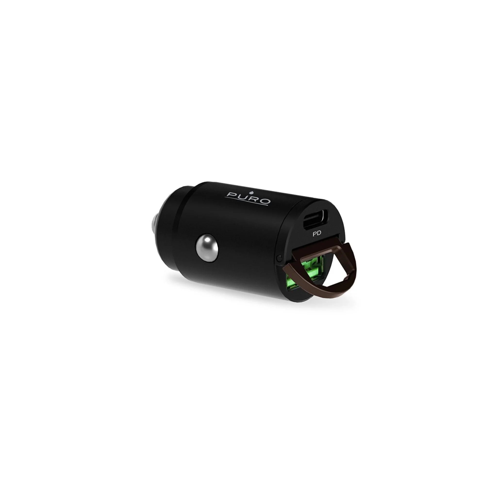 PURO Mini Car Charger "Bullet" USB-C og USB-A hurtiglading og strømforsyning 30W