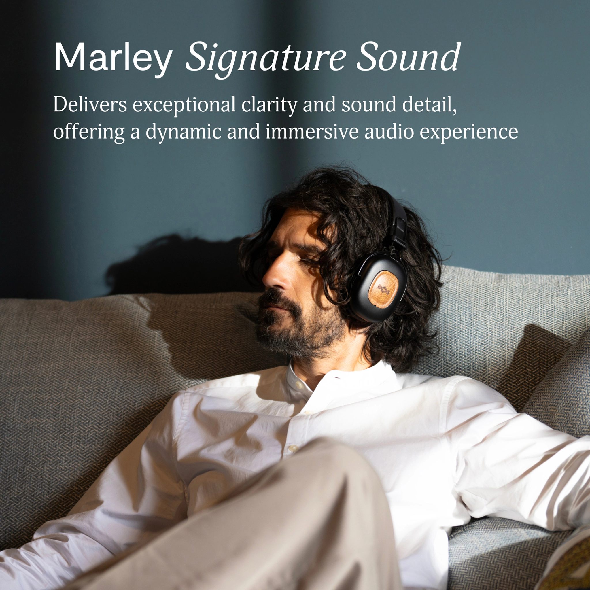 Marley Positive Vibration Rebel ANC-hodetelefoner. Svart