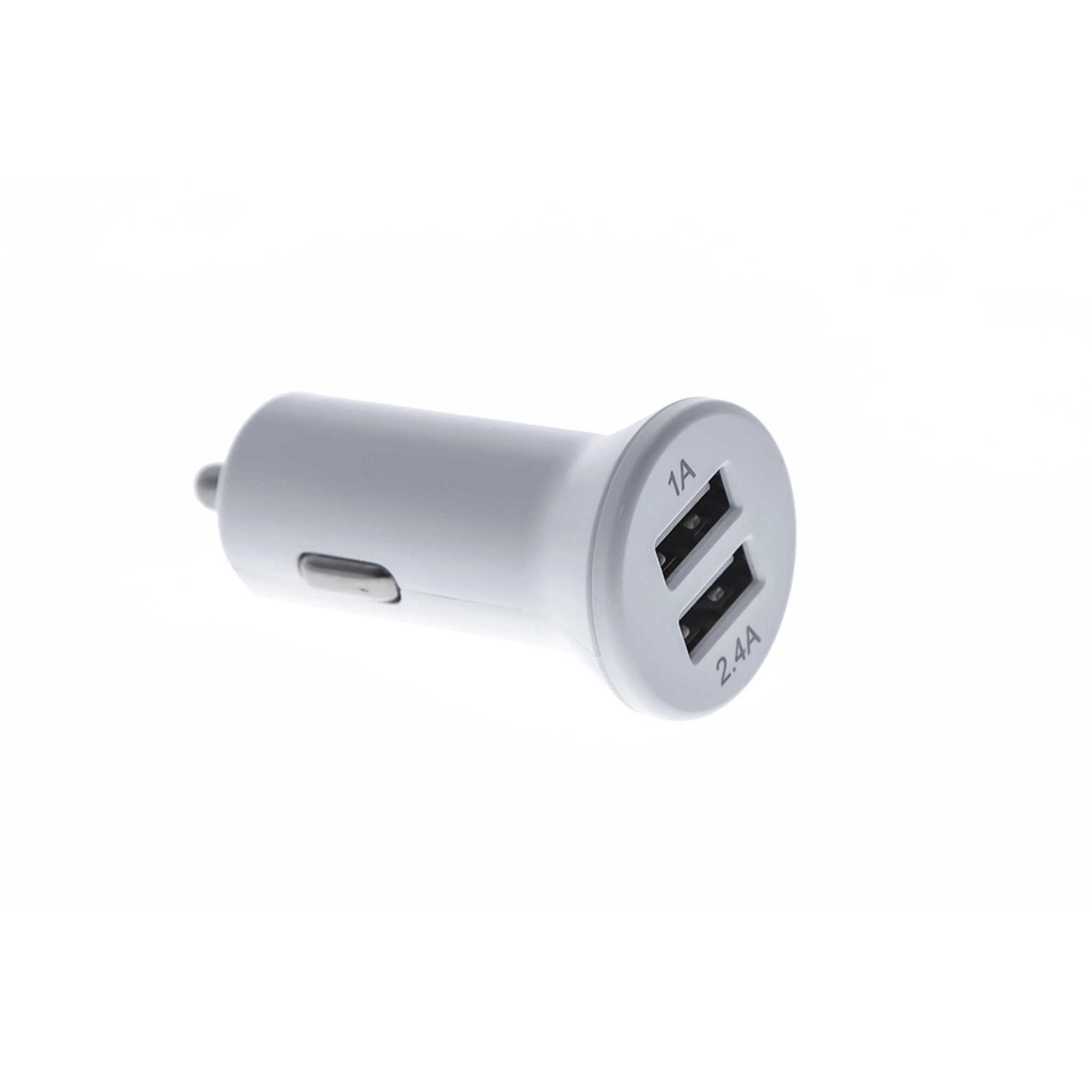 Sinox 12V dobbel USB A billader. 1.0+2.1A. Hvit